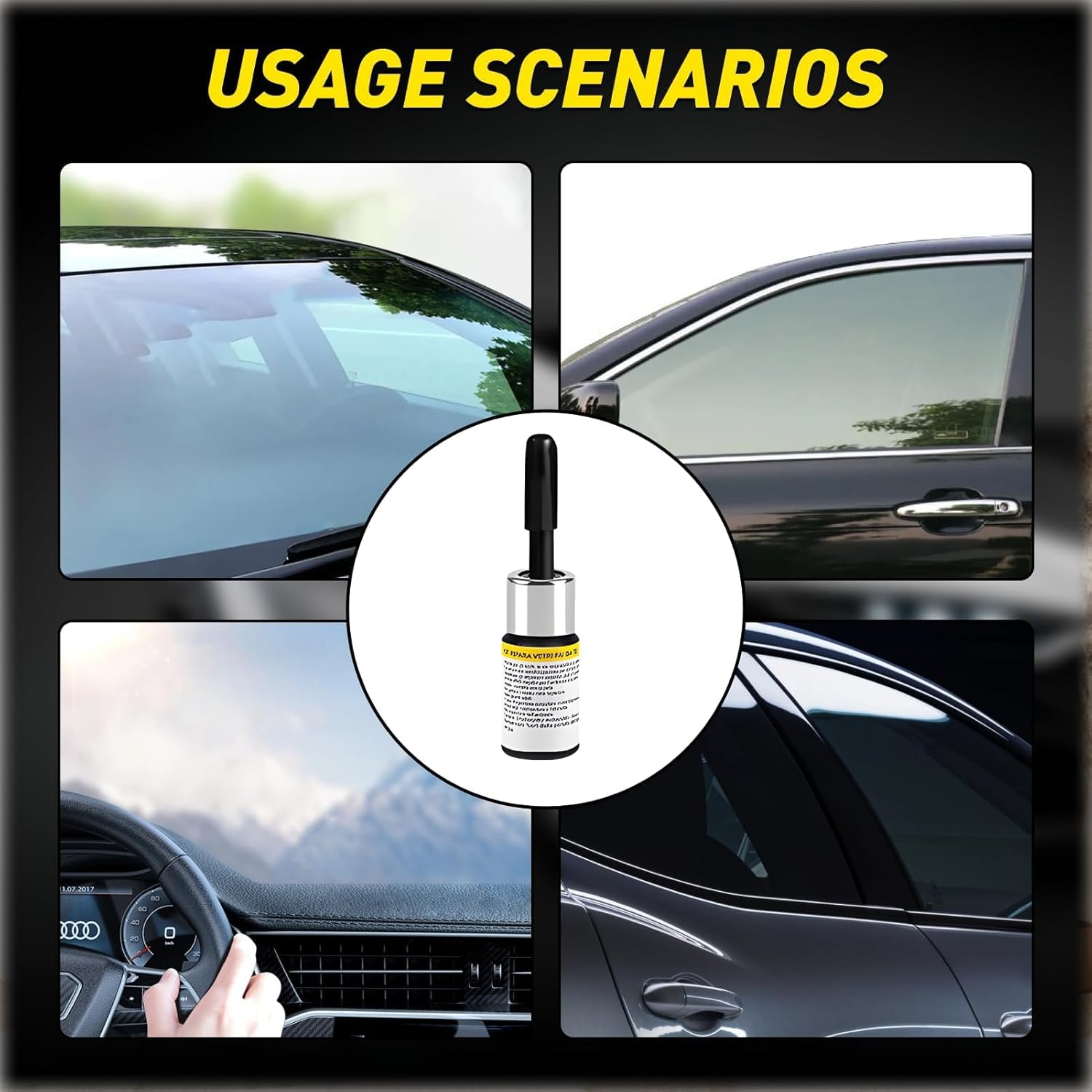 Advanced Windshield Repair Kit for Laminated Glass Fix Chips and Cracks Easily with Professional-Grade Resin Quick and Efficient DIY Solution for All Vehicle Types