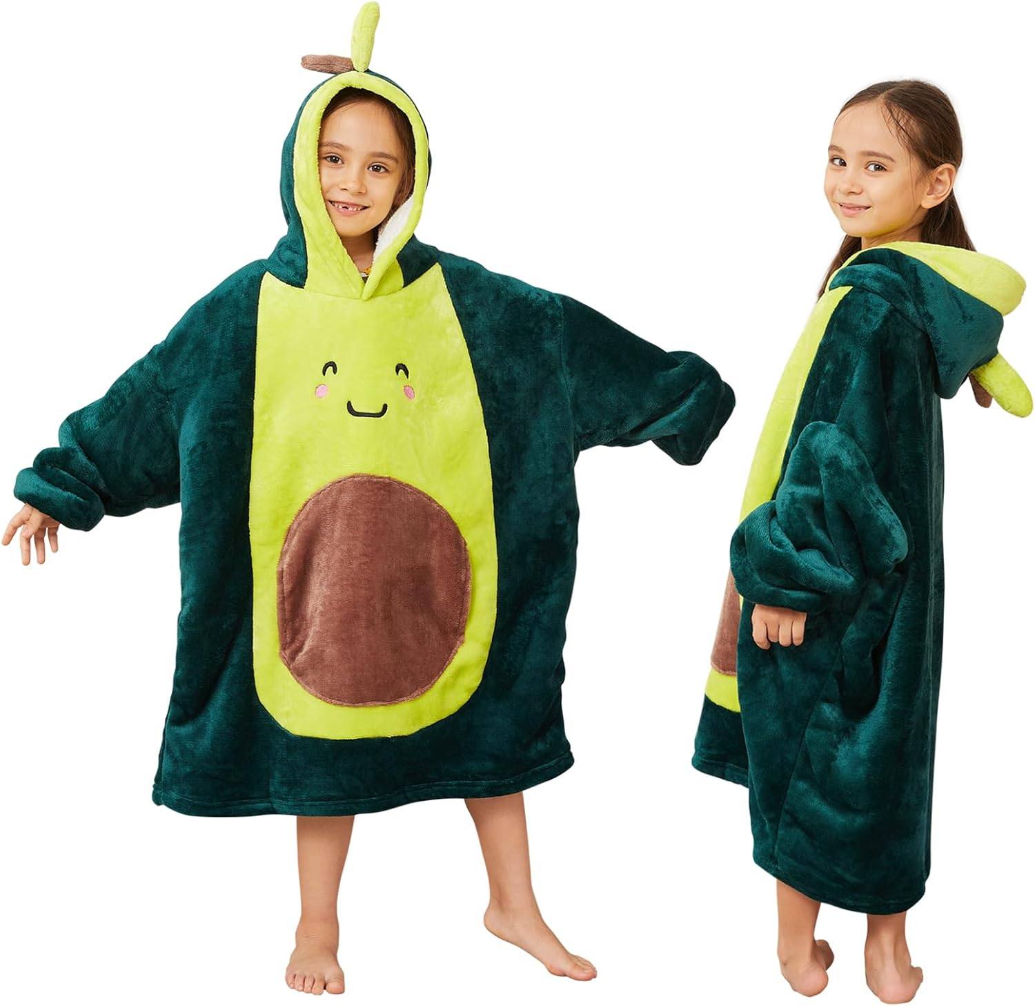 Oversized Wearable Blanket Hoodie, Long Sherpa Fleece Hooded Blanket for Adult Women Men and Children image number 3