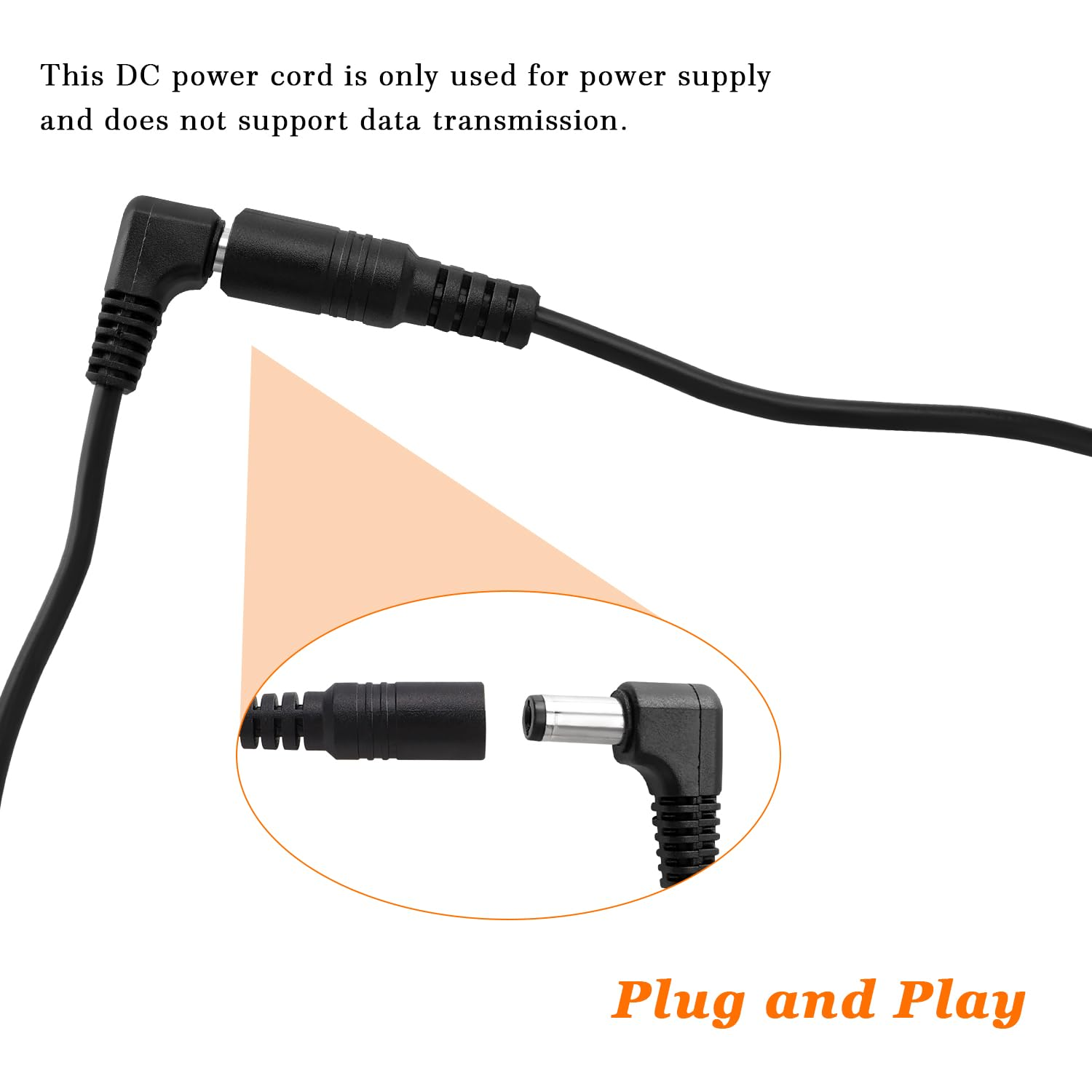 KUOQIY 2 PCS 2M 5.5X2.1 Mm 24V 12V DC Power Extension Cable, Right Angle Male to Female Power Extension 22AWG, for CCTV Security Cameras, Router, Black image number 1