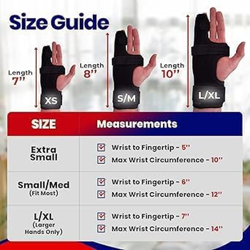 The Boxer Orthopedic Hand & Wrist Brace &ndash; 1Pcs Wrist Support Brace for Women & Men &ndash; Comfortable Wrist & Hand Wraps W/Finger Splints for Metacarpal Fracture, Sprain, or Swelling (Black, S/M) image number 4