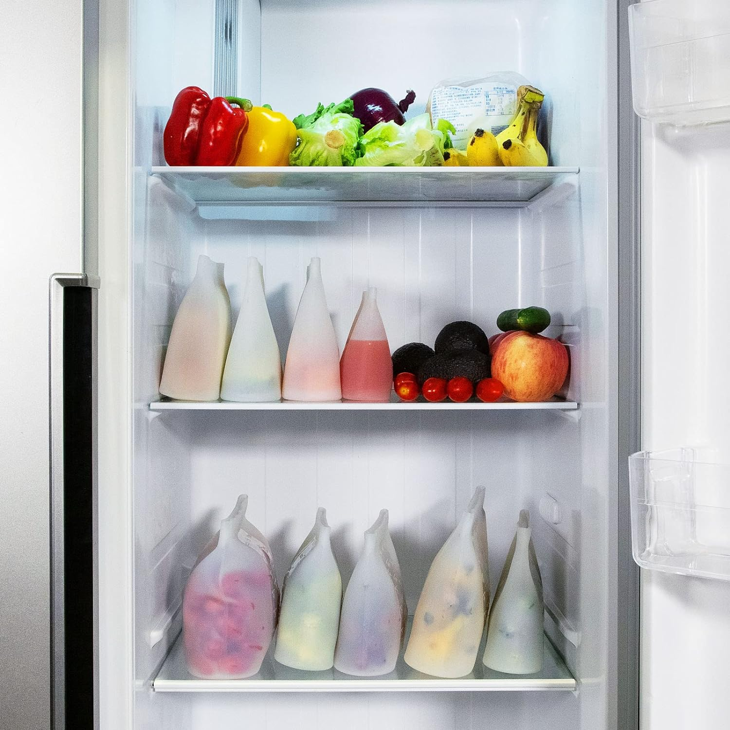 Reusable Silicone Food Storage Bag, 2 Set of Large 53Oz&hellip; image number 3