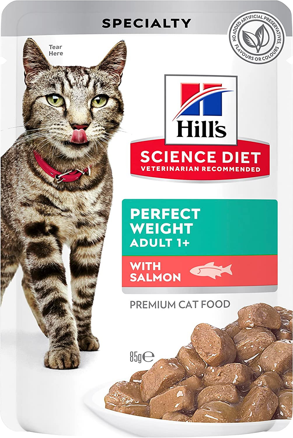 Hill'S Science Diet Perfect Weight Wet Cat Food Pouches 85G, (Chicken & Salmon) 2X12 Pack image number 2