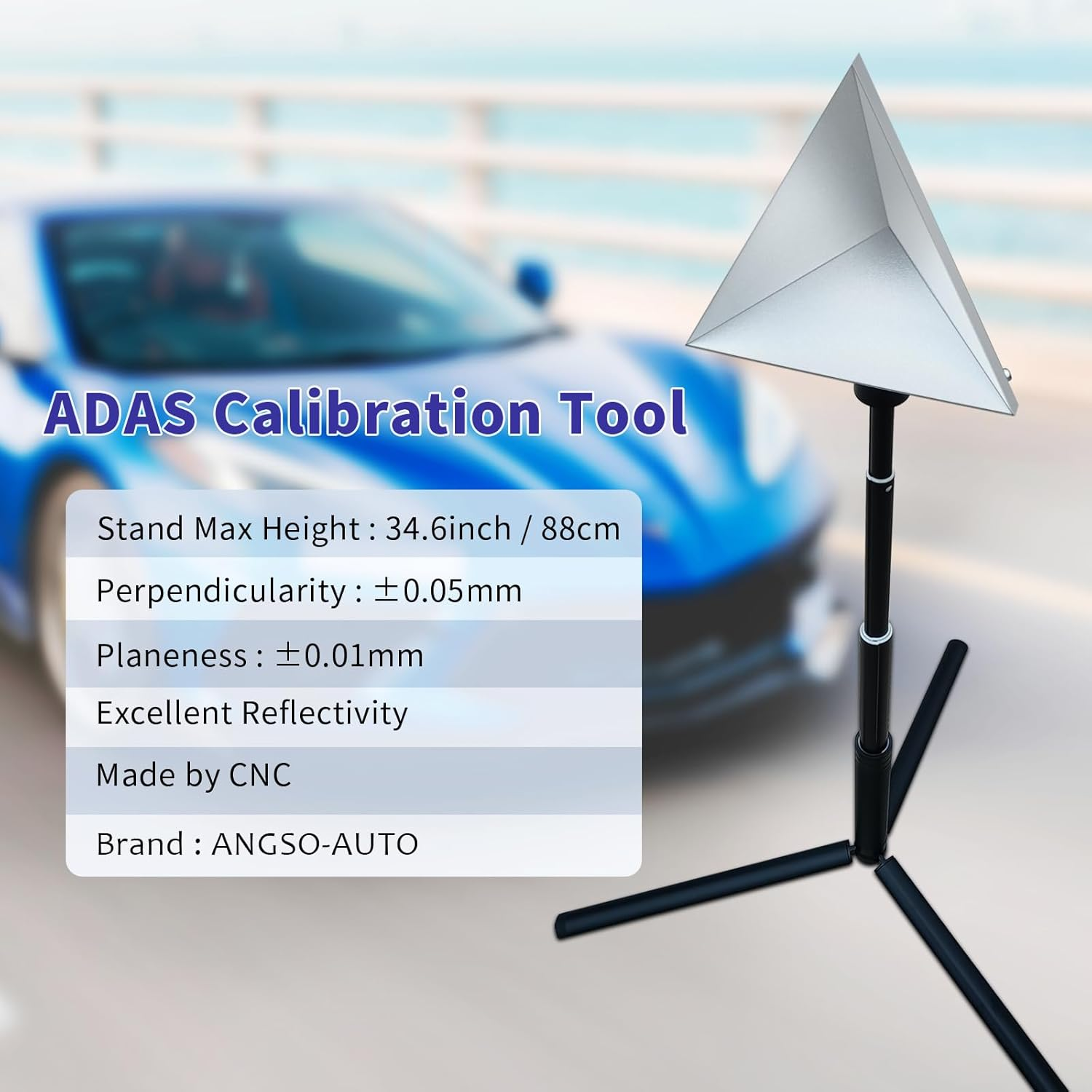 Radar Aiming Corner Reflector Target ADAS Calibration Tool with Stand for Honda Toyota Mazda Kia Ford GM image number 1
