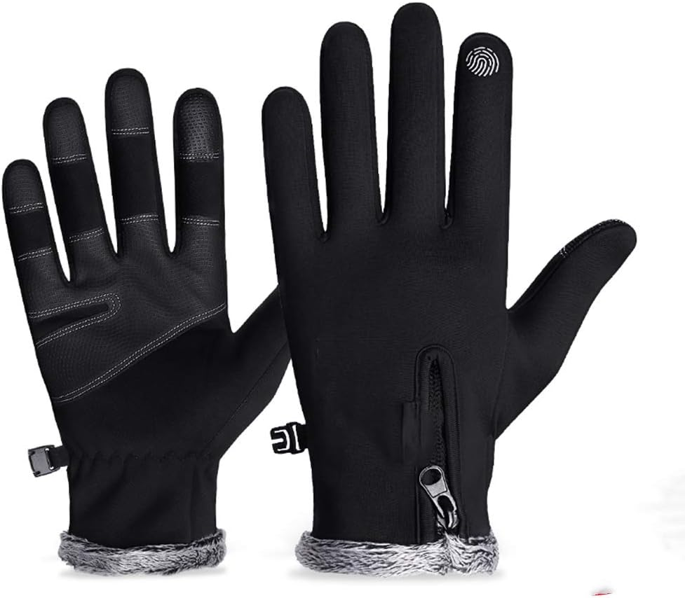 Winter Riding Thermal Gloves,Windproof Running Gloves,Men Winter Sports Touch Screen Warm plus Velvet Outdoor Skid Cycling Motorcycle in Winter Windproof and Waterproof (Color : Red, Size : M-B) image number 2