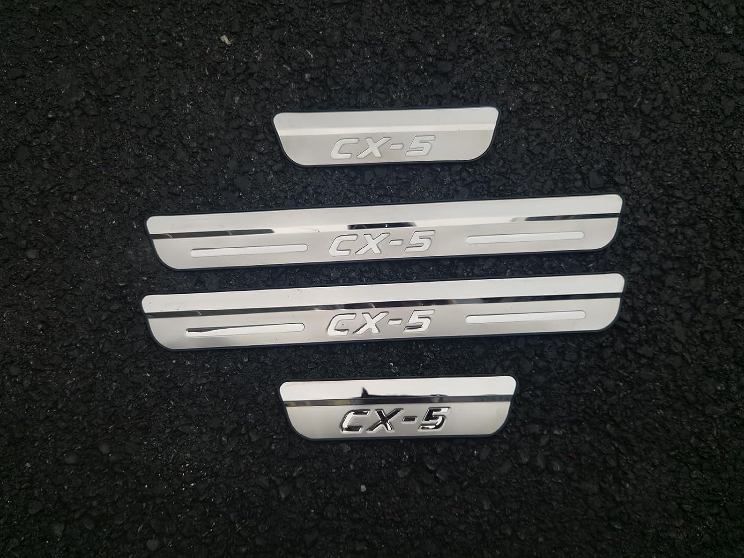 GZBFTDH Car Door Sill Scuff Protector, for Mazda Cx-5 Cx5 2017-2022 Accessories Parts, Stainless Steel with Abs Plastic Door Entry Guard Plate Trim Cover, Auto Interior Accessory Kick Panels 4Pcs Set image number 1