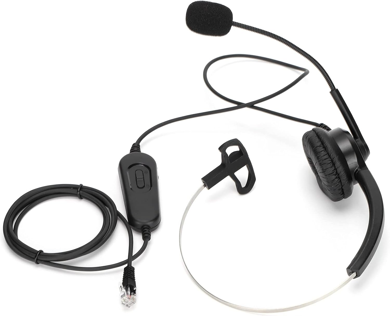 Annadue Telephone Headset with RJ9 Socket, Hands-Free Call Centre Headset with Microphone and Audio Control for Skype, Business, Office, Webseminars Etc. image number 6