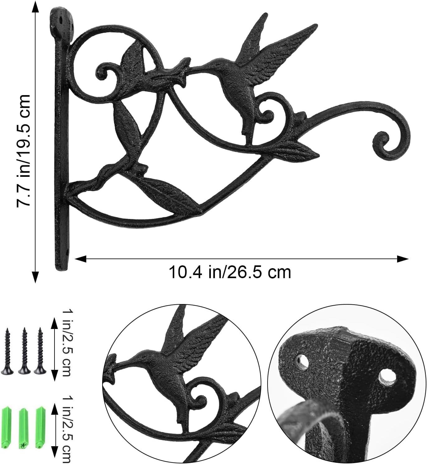 Mrmrkura 10 Inch Hanging Plant Bracket, Outdoor Plant Hangers Metal Heavy Duty Wall Hooks for Hanging Baskets/Bird Feeder/Lanterns/Wind Chimes (1) image number 6