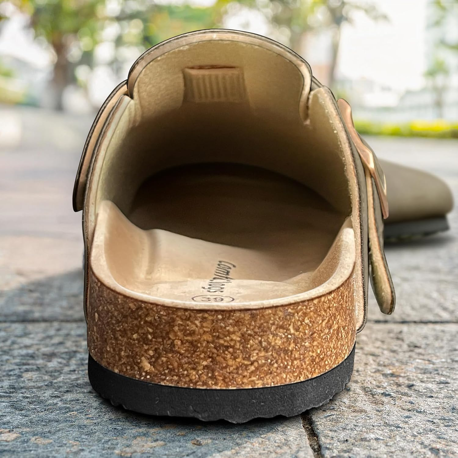 KEMISANT Men Clogs-Comfortable Suede Mules Slippers Sandals Nurse Potato Shoes Unisex-Cushioned Cork-Footbed image number 3