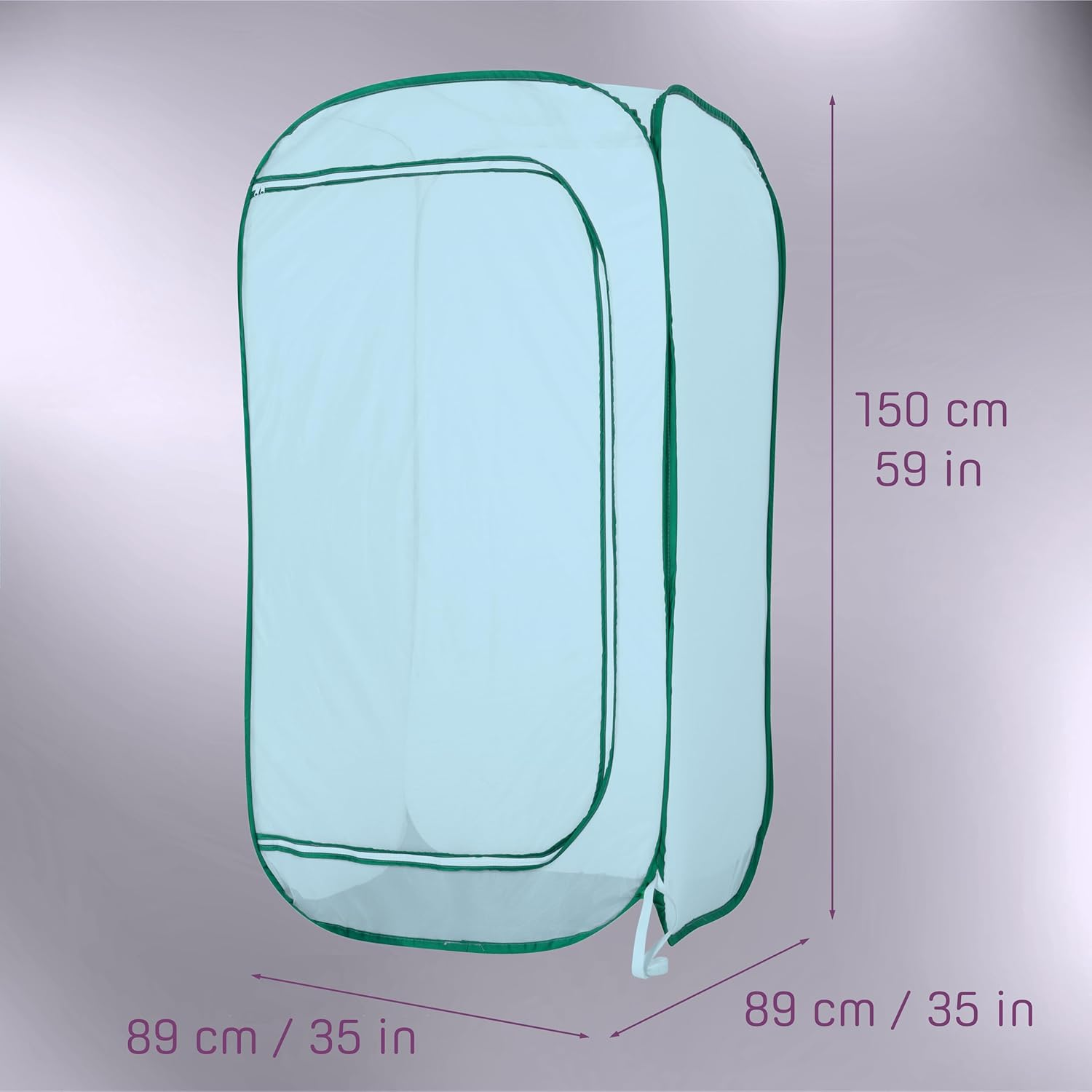 Sherfire 1.5M (59") Mesh Enclosure for Potted Plants - Large/Tall Pop-Up Tent, Collapsible, Durable Mesh, Pest Protection - Includes Storage Bag and Handy Pair of Gardening Gloves image number 3