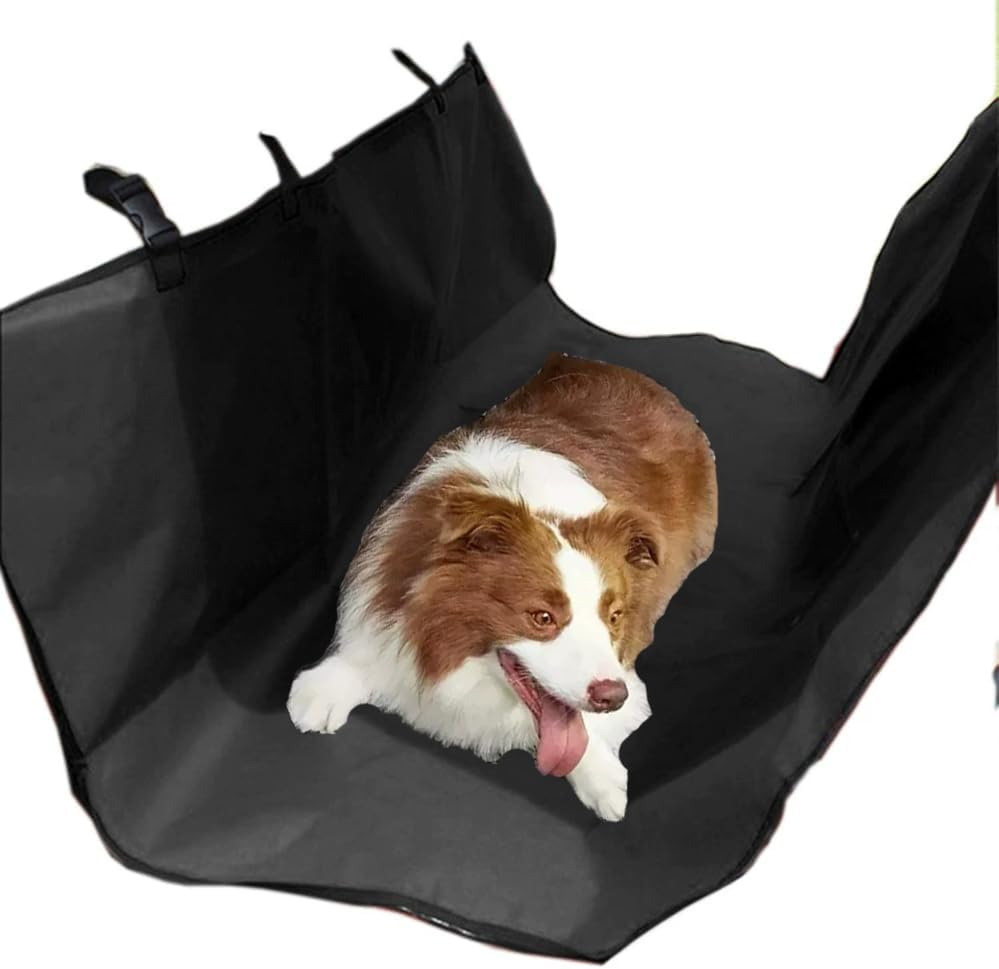 SUYUKU Dog Car Seat Cover Waterproof Black Protector Resistant Dirt Pet Hammock Rear for Dogs and Cat Rear Seat Hammock Fits All Cars Trucks Suvs (Black, Car Trunk) image number 1