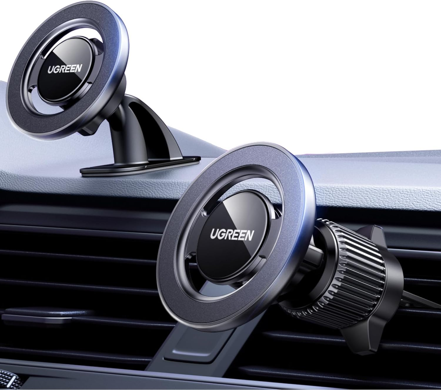 UGREEN 2-In-1 Magsafe Car Mount, Magnetic Phone Holder for Cars Air Vent Dashboard, 360&deg;Rotatable Car Phone Holder Cradle Compatible with Iphone 17 Pro Max Air 16 15 14 13 12 image number 4