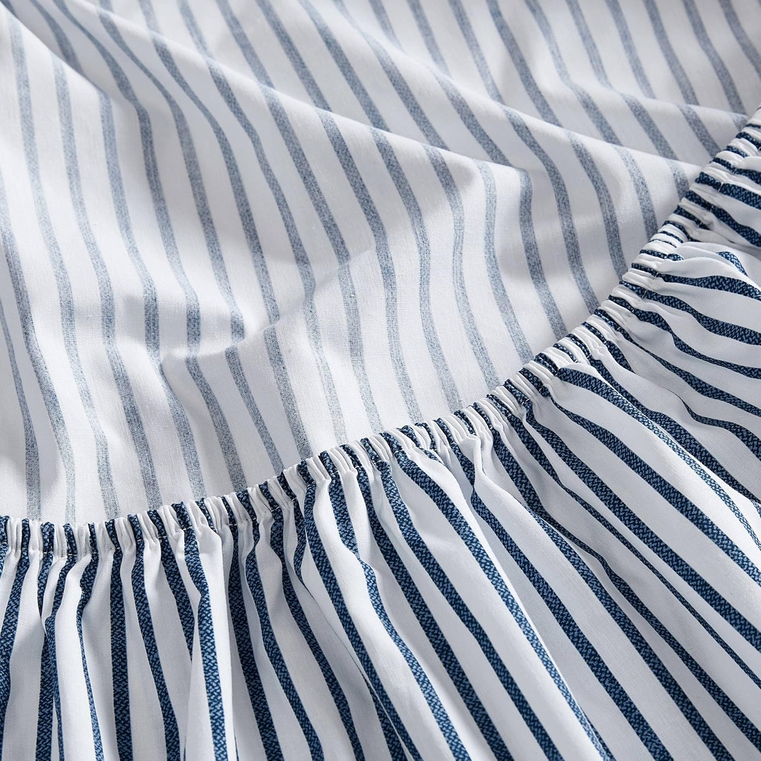 Nautica- Full Sheet Set, Cotton Percale Bedding Set, Crisp & Cool, Lightweight & Breathable (Harmead Navy, Full)