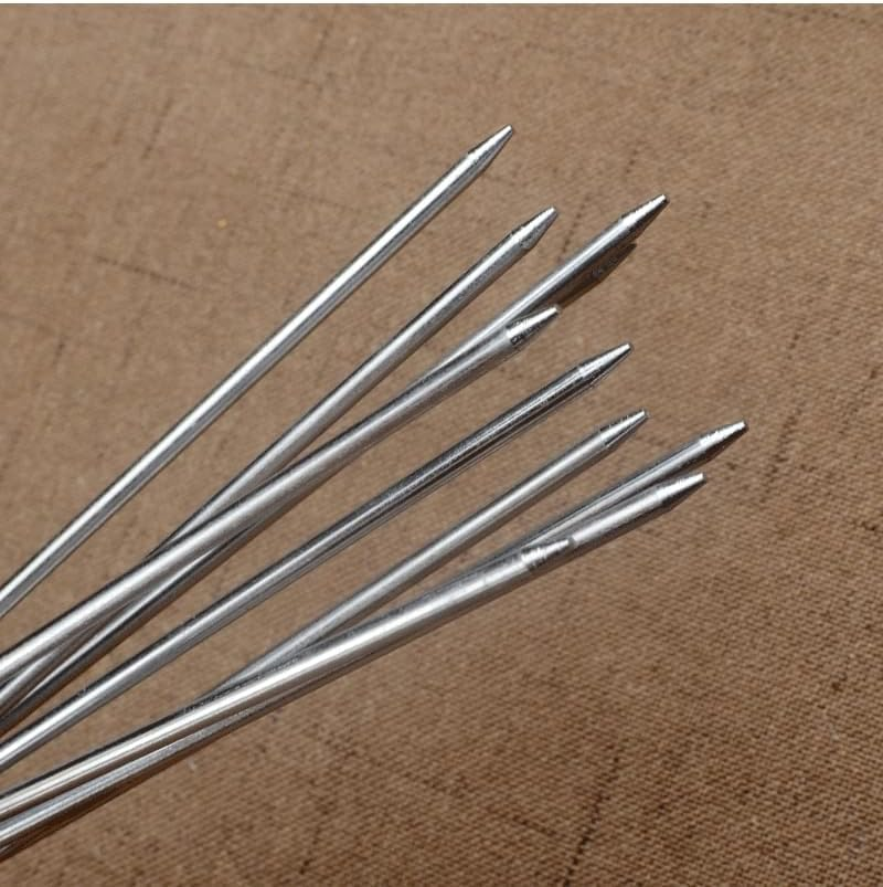 IMEEA 15Inch/38Cm Kebab Skewers 10 Pcs Kebab Sticks Stainless Steel Barbecue Skewers BBQ Sticks with Wooden Handle for Grilling Vegetables Marshmallows image number 3