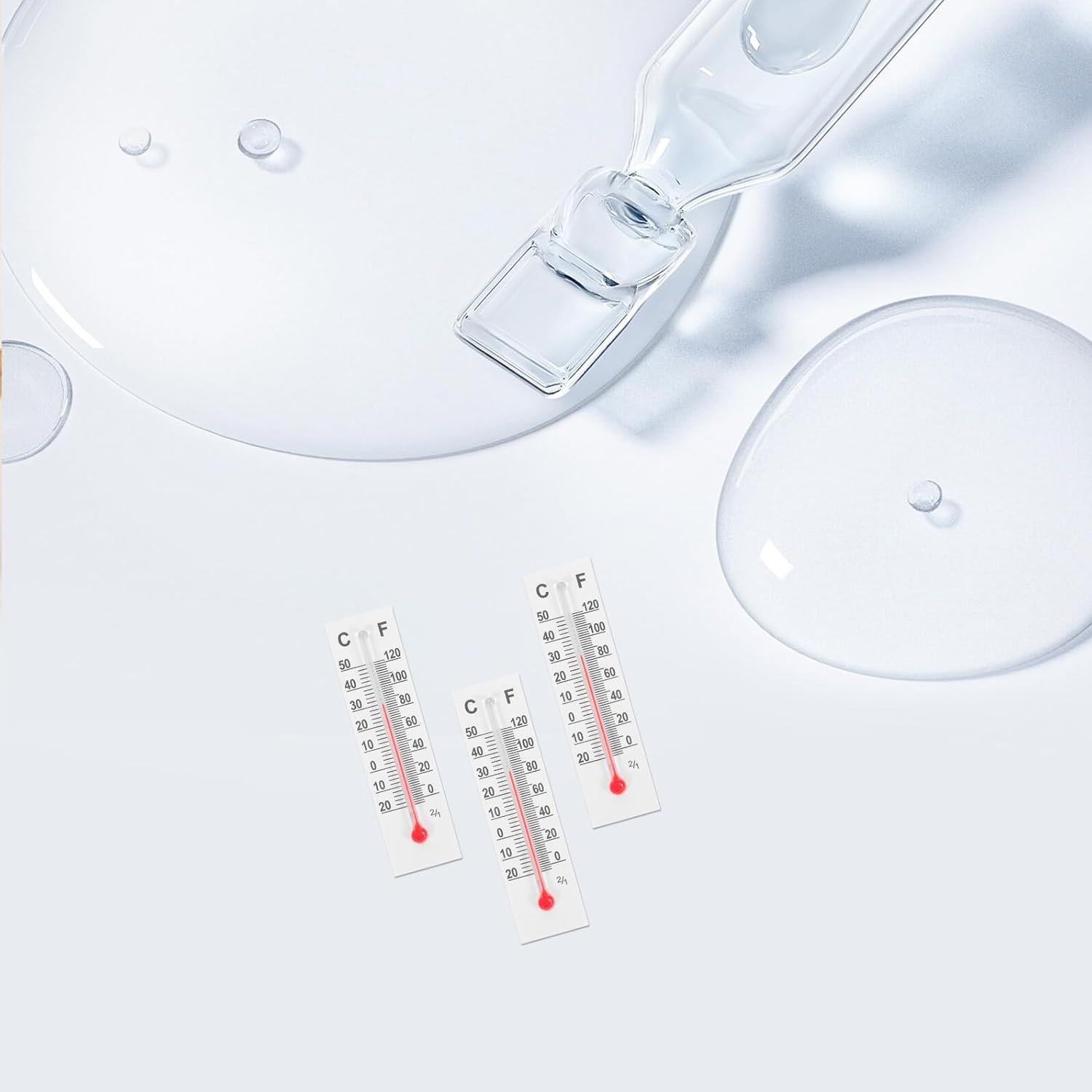 Didiseaon 30Pcs Miniature Thermometers Small Temperature Gauge for Home Office Dollhouse Decor Compact Accurate Glass Craft Temperature Monitor image number 3