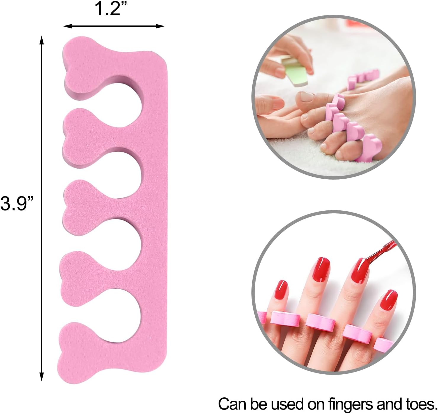 Quacc 12Pcs Sponge Toe Separators Soft Finger Separators Toe Divider Spacer for Polishing Pedicure Manicure Coating Gel Painting Nail Art Beauty Accessories image number 3