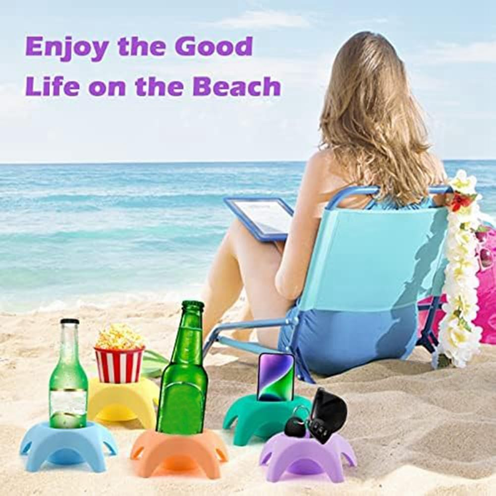 Beach Vacation Essentials Replacement Accessories Beach Cup Holders, Sand Coasters, Beach Travel Essentials for Women image number 3