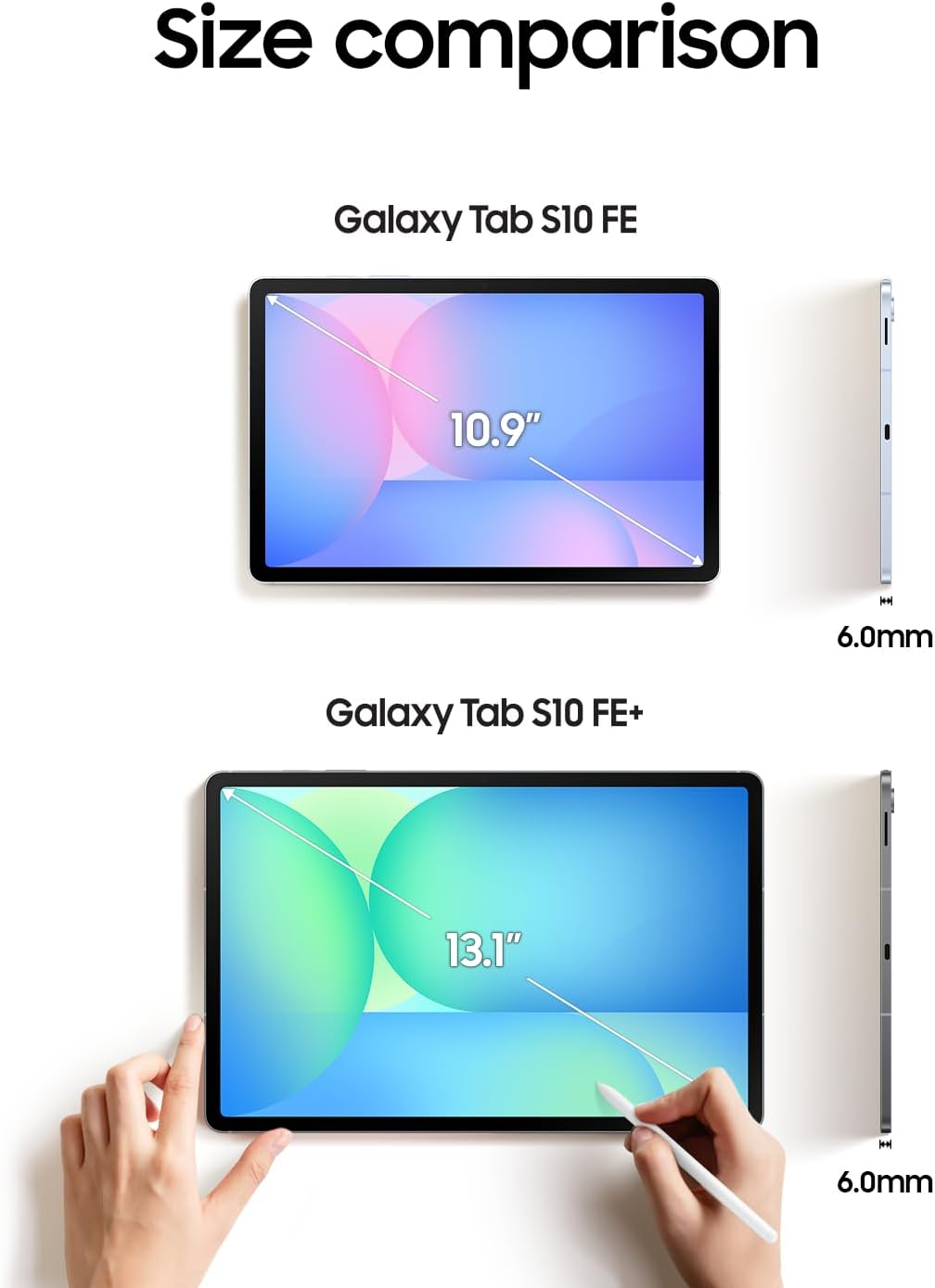 Samsung Galaxy Tab S10 FE+ [AU Version] Wi-Fi, Android Tablet, 8GB Memory, 128GB Storage, 13.1" 90Hz Display, S Pen Included, Durability, Long Battery Life, Grey