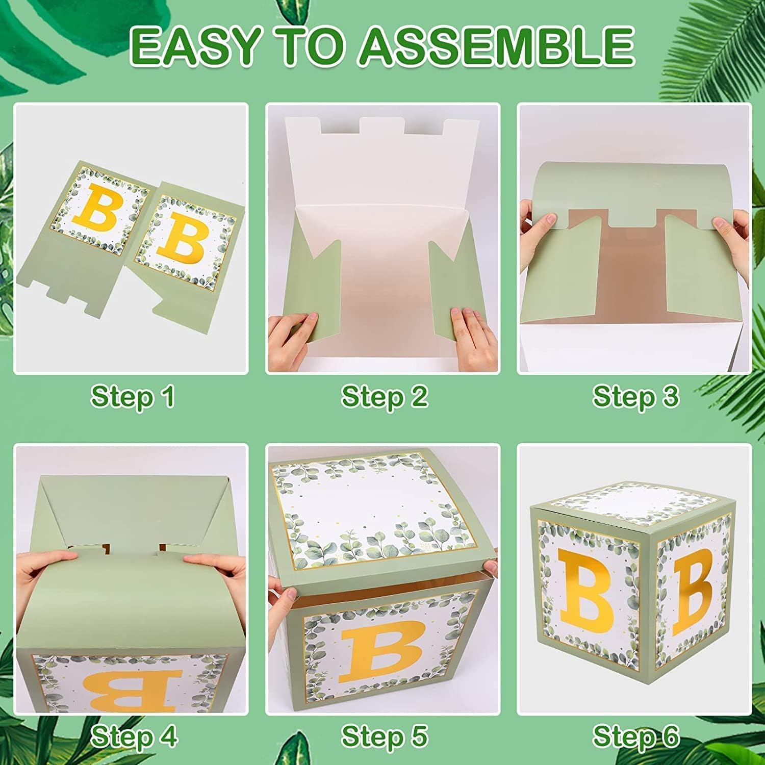 Balloon Decoration Box DIY Decoration Box of Various Styles, Suitable for Various Venue Decoration, Birthday Party Decoration, Boys and Girls' Gifts (Olive Green Balloon Box (BABY))