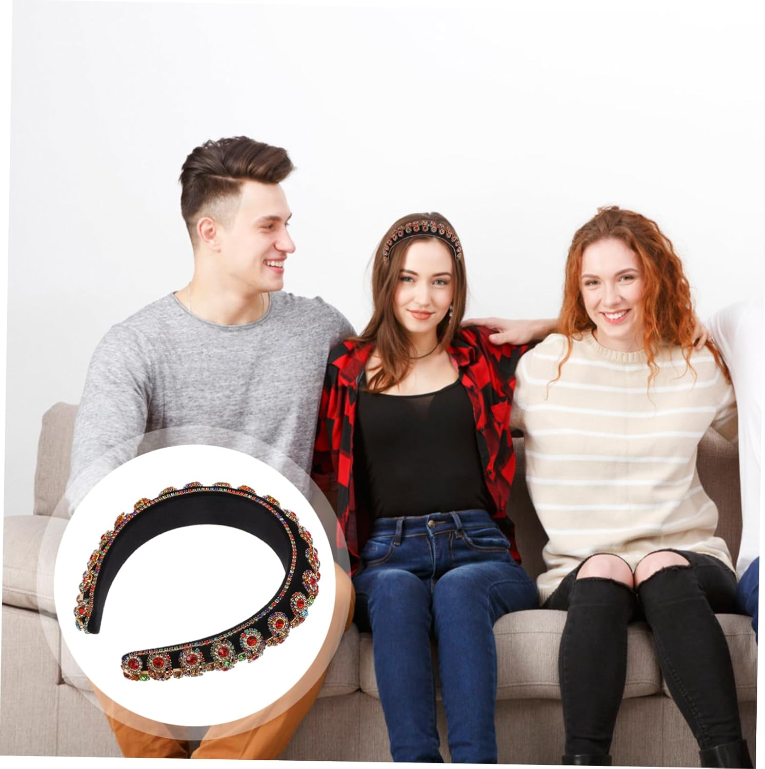 Elegant Headband with Rhinestones Headband Baby Headband Accessory Fashionable Hair Band for Wedding image number 6