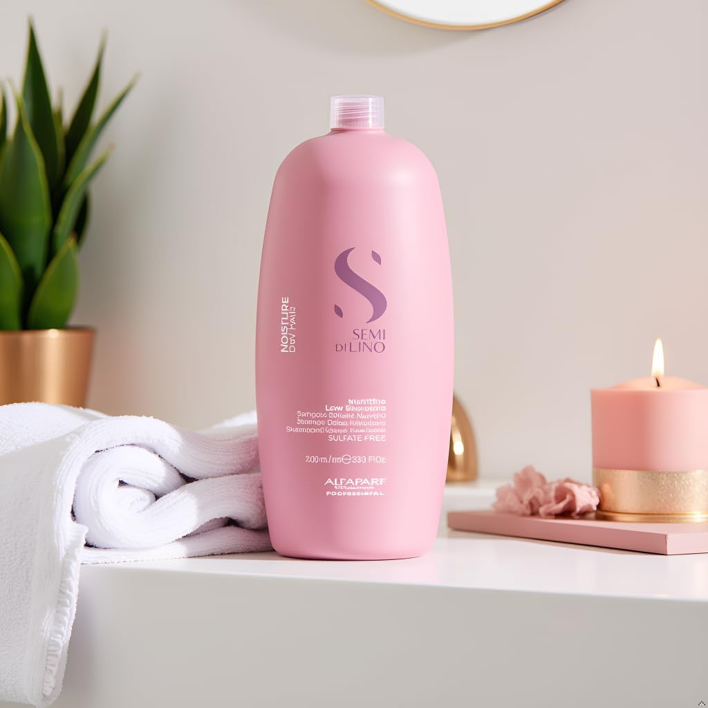Alfaparf Milano Semi Di Lino Nutritive Low Shampoo - Sulfate, Paraben, Paraffin Free - Moisturizes, Hydrates, and Adds Glossy Shine - 33.8 Oz image number 4