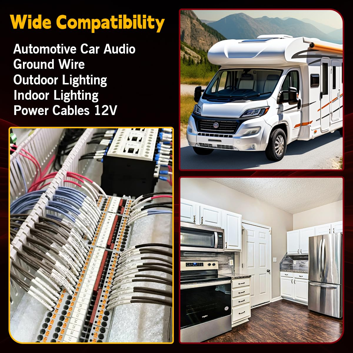 UCINNOVATE 12 Gauge CCA Wire, Silicon Soft 25FT Black + 25FT Red 12AWG Automotive Power/Ground Cable for Car Audio Battery Battery, Marine, Welding, Electrical Audio Wiring for Speaker Amp 12V image number 4