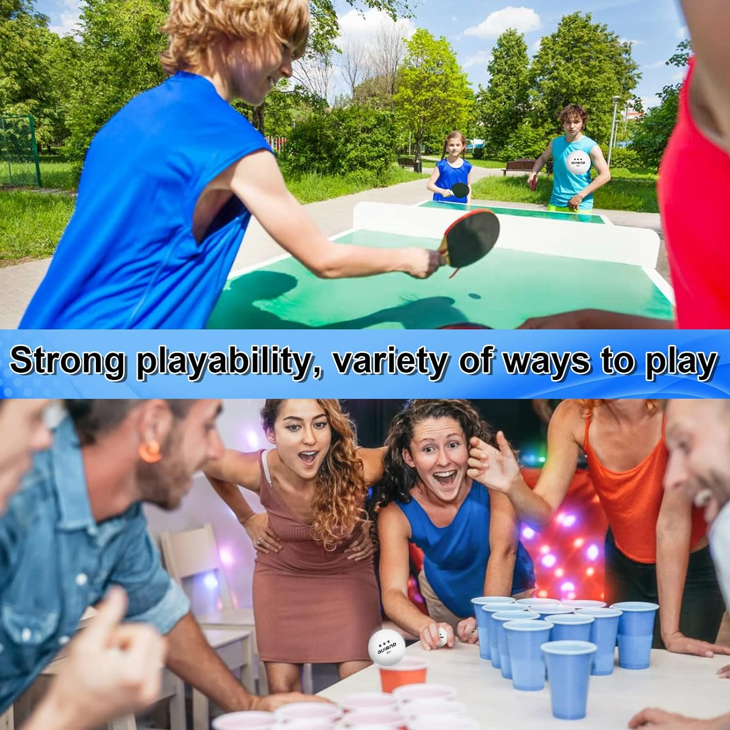 20 Pack Ping Pong Balls, 3 Star Table Tennis Balls, 40+ Pong Ball Competition and Recreational Play, Abs Ping Pong Ball, Games, DIY - Yellow image number 6