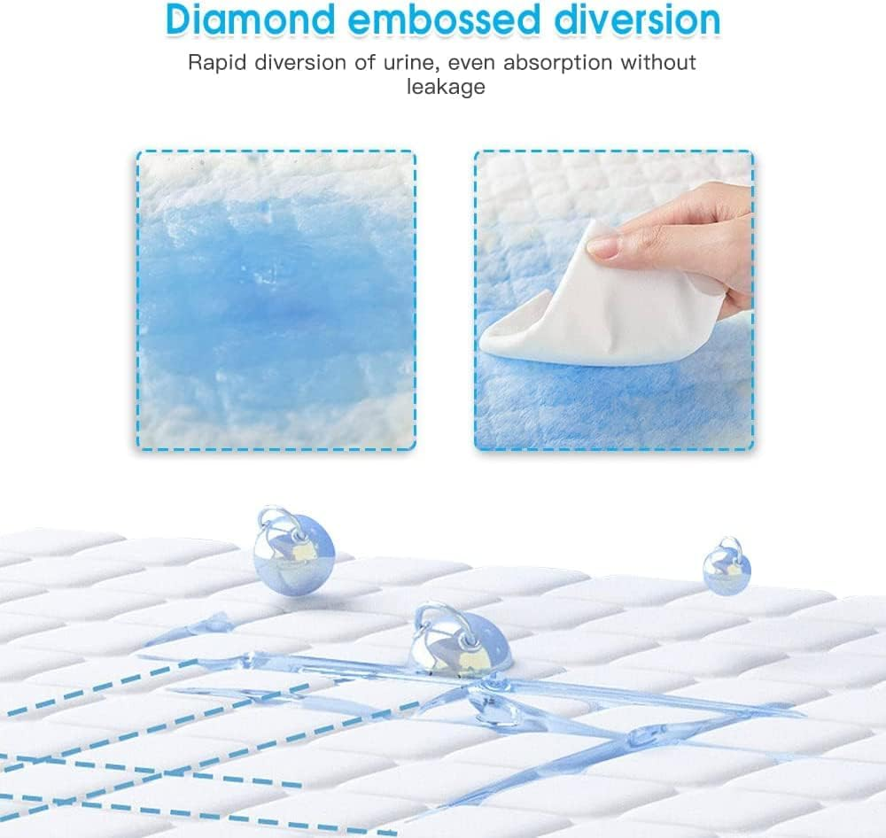 100 Pack Disposable Changing Pads, Leak-Proof Breathable Incontinence Diaper Changing Pad, Disposable Incontinence Bed Pads for Kids, Adults & Elderly, 60Cmx45Cm image number 6