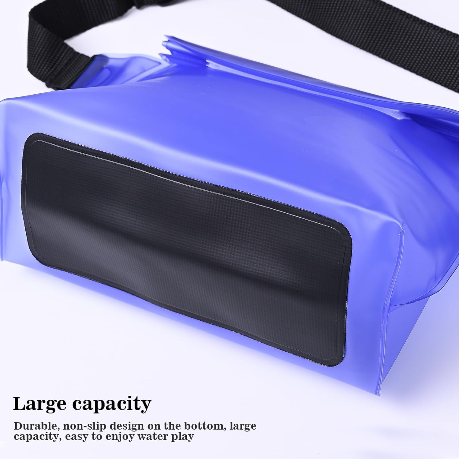 Queday 2-Pack Waterproof Pouch with Waist Strap, Screen Touchable Dry Bag with Adjustable Belt for Phone Valuables for Swimming Snorkeling Boating Fishing Kayaking Blue Pink image number 3