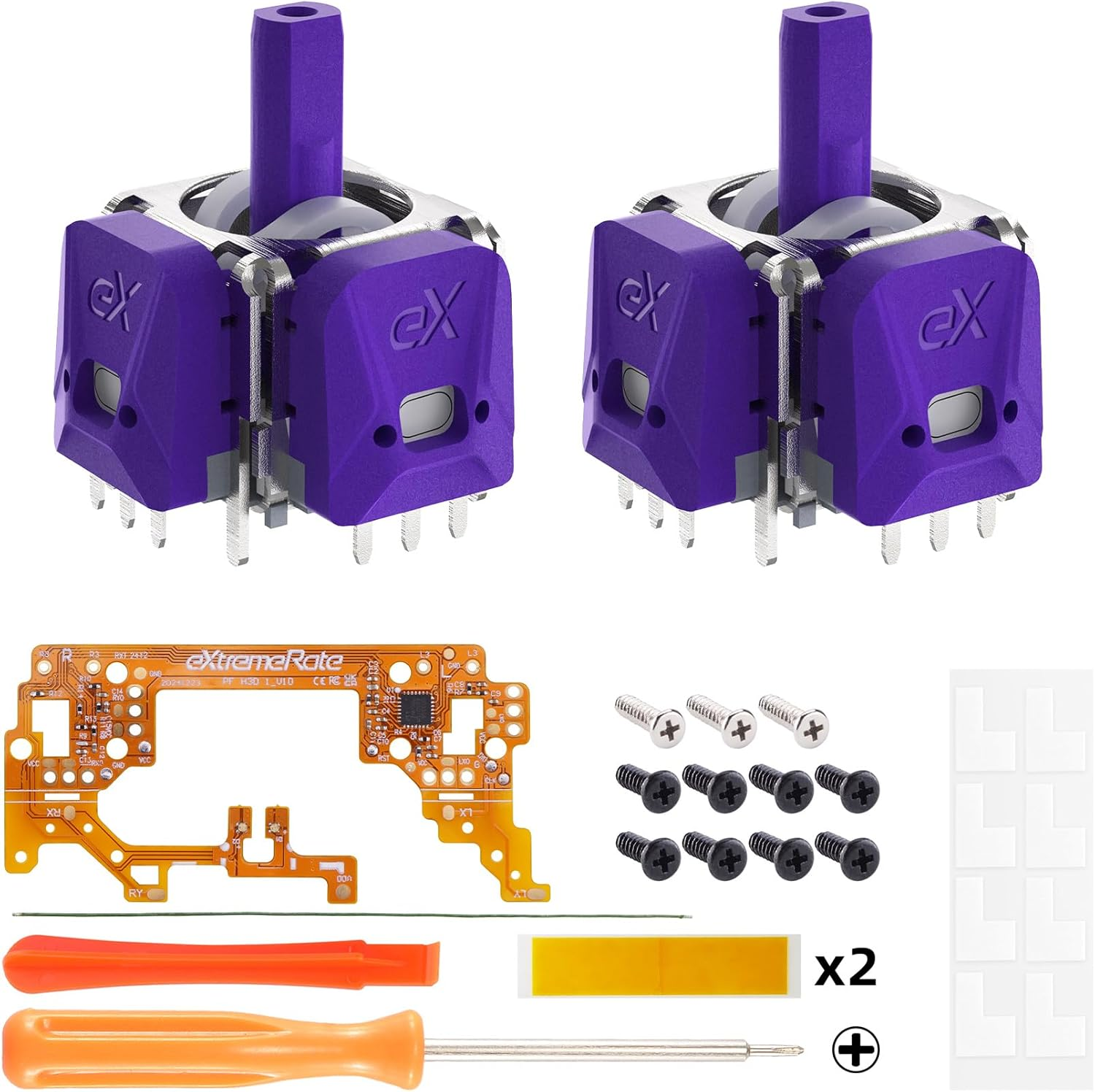 Extremerate Exhall Digital Calibrable Hall Effect Thumbstick Kit for PS5 Controller, Replacement 3D Joystick Analog Stick Sensor Module Kit for PS5 Controller with Calibrate FPC Board - Purple 120Gf - Blue 80Gf image number 5