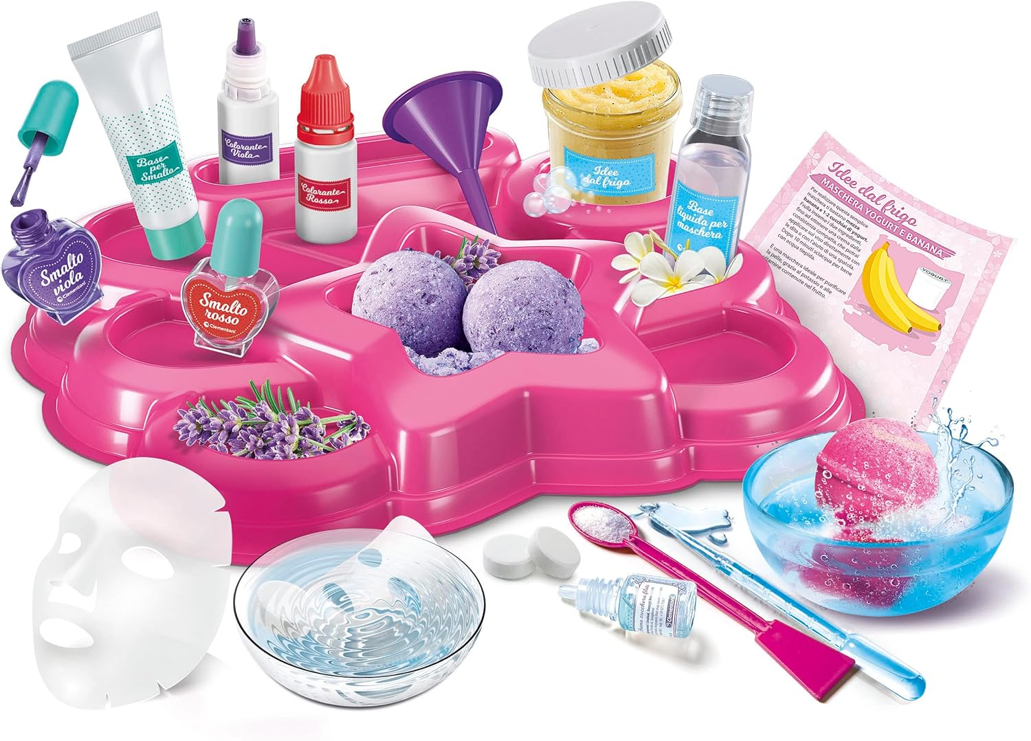 Clementoni Lab-My Beauty Routine Laboratory for Girls, Perfumes, Soaps, Face Masks, Science Experiments, 8 Years (Italian Version), Made in Italy, Multi-Colour, 19316 image number 4