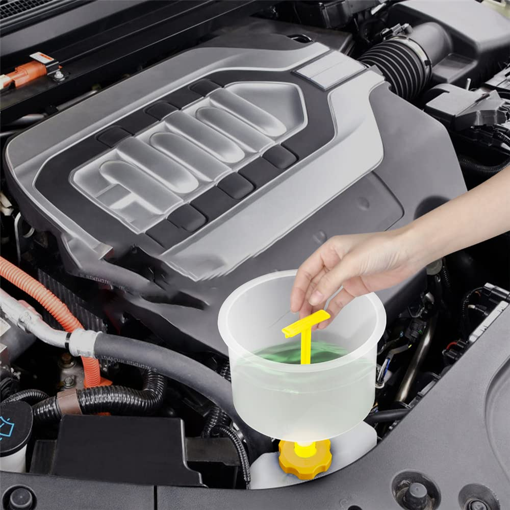 Eacam No-Spill Coolant Funnel Kit - 15Pcs Radiator Funnel Bleeder with Adapters, Automotive Antifreeze Bleeder for Universal Vehicles image number 2