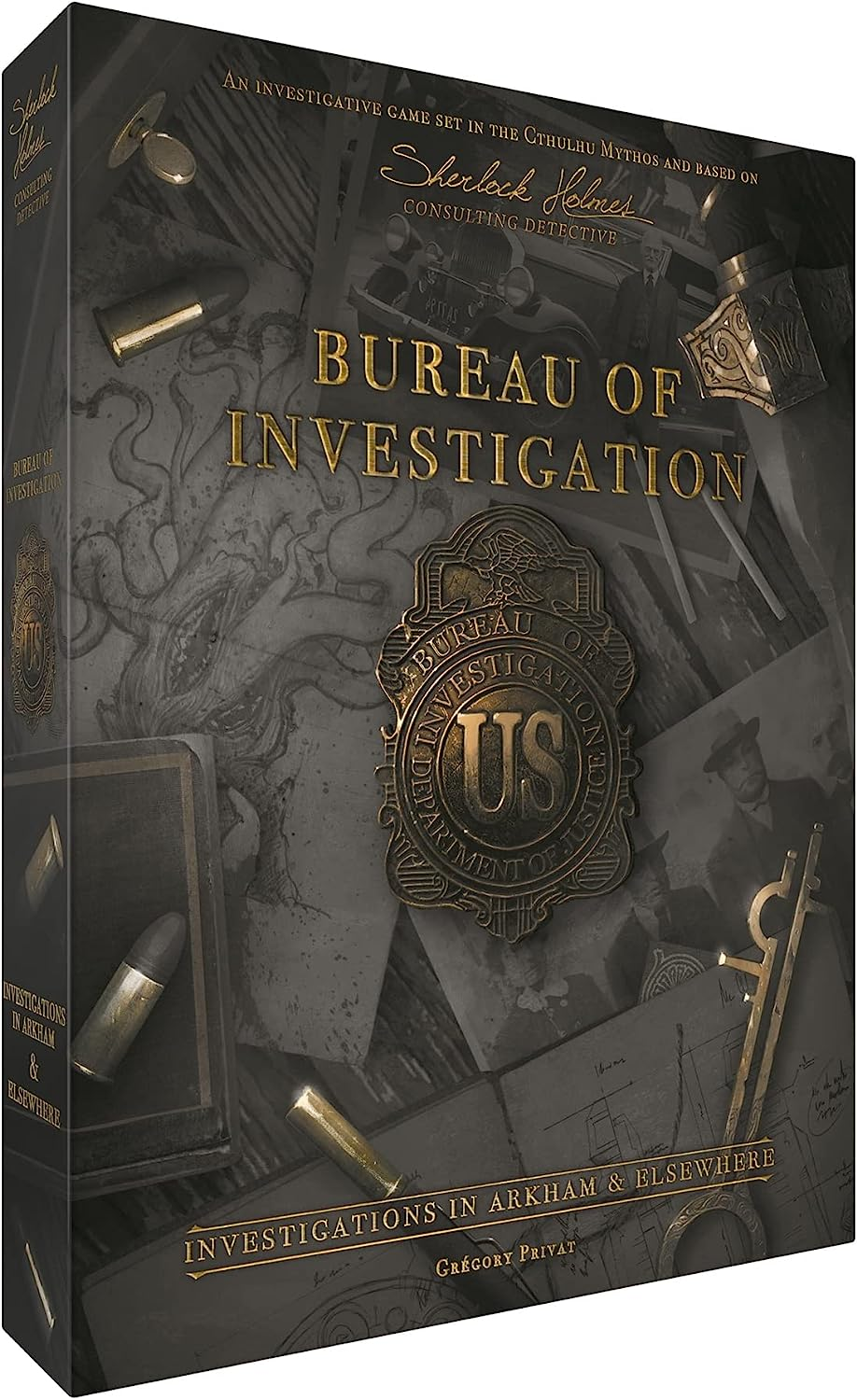 Space Cowboys Bureau of Investigation: Investigations in Arkham & Elsewhere Board Game | Cooperative Mystery Game for Adults and Teens | Ages 14+ | 1-8 Players | Avg. Playtime 120-240 Mins | Made by Space Cowboys image number 5