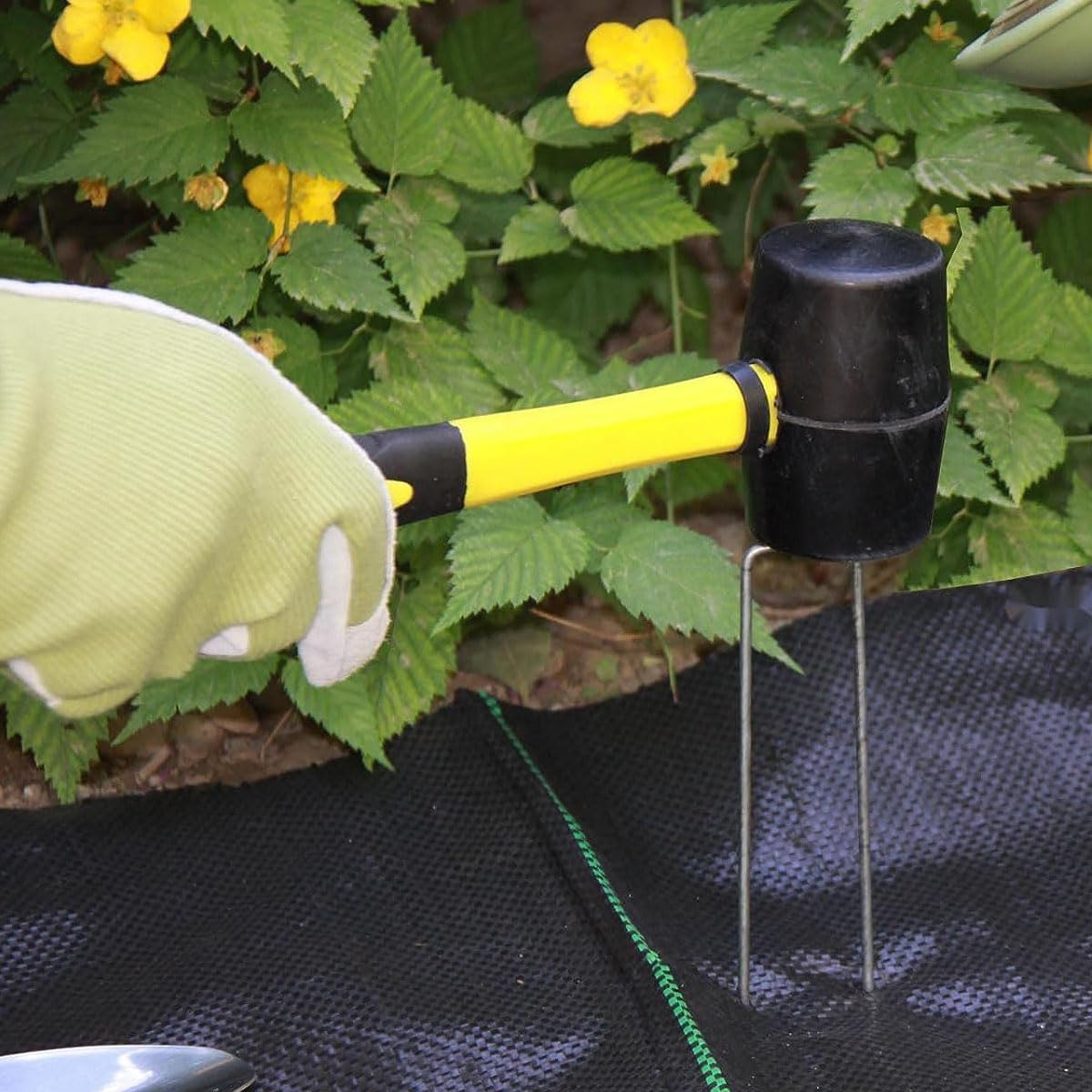 Landscape Staples U-Shaped Heavy Duty Securing Stakes Pins,Tuoyi 30 Pcs Galvanized Gauge Garden Stakes for Anchoring Weed Barrier Fabric and Yard Stakes Netting Ground Mat,40Mm Width 150Mm Length image number 1