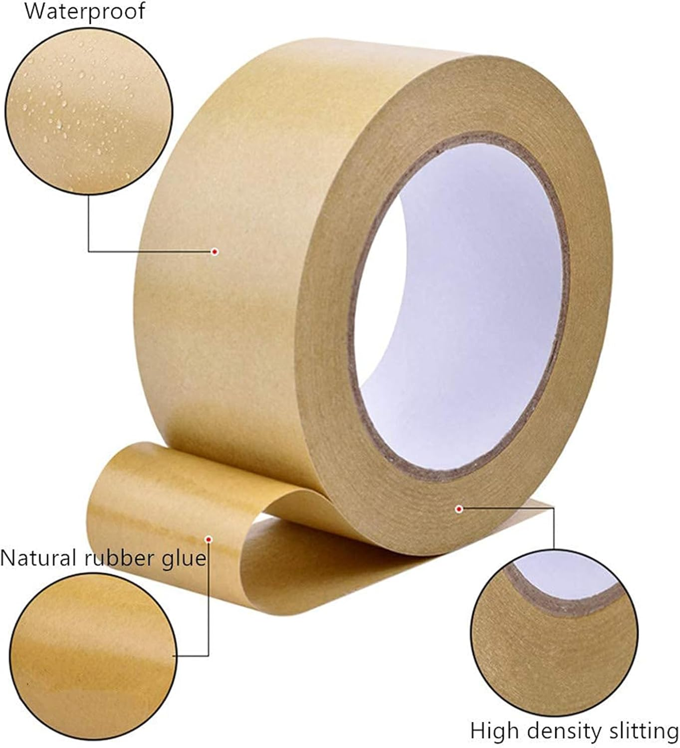 XUTONG 4.5Cm X 50M, Self Adhesive Backing Tape Picture Framing Canvas Craft Brown Kraft image number 2
