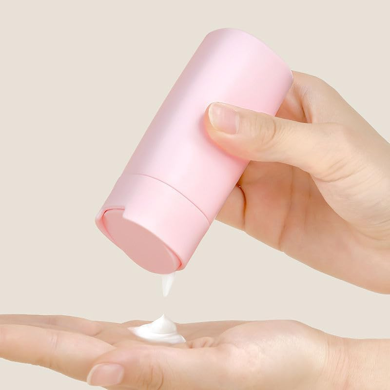 Wacloud Travel Cream Dispenser Set &ndash; 5Pcs TSA Approved Toiletry Bottles with Leak-Proof Case, Refillable Lotion & Shampoo Containers for Travel, Gym & Carry-On (White) - Pink image number 5