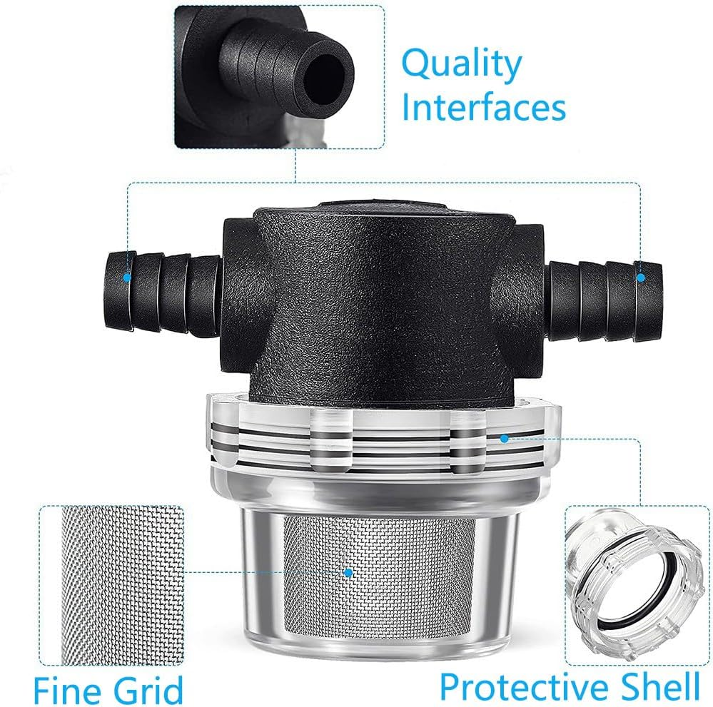 Tophomer Water Pump Strainer, 1/2" Aluminium Strainer Grid Direct-Entry Pipeline Filter for Agricultural Irrigation, Garden Watering and Pet Bathing image number 3