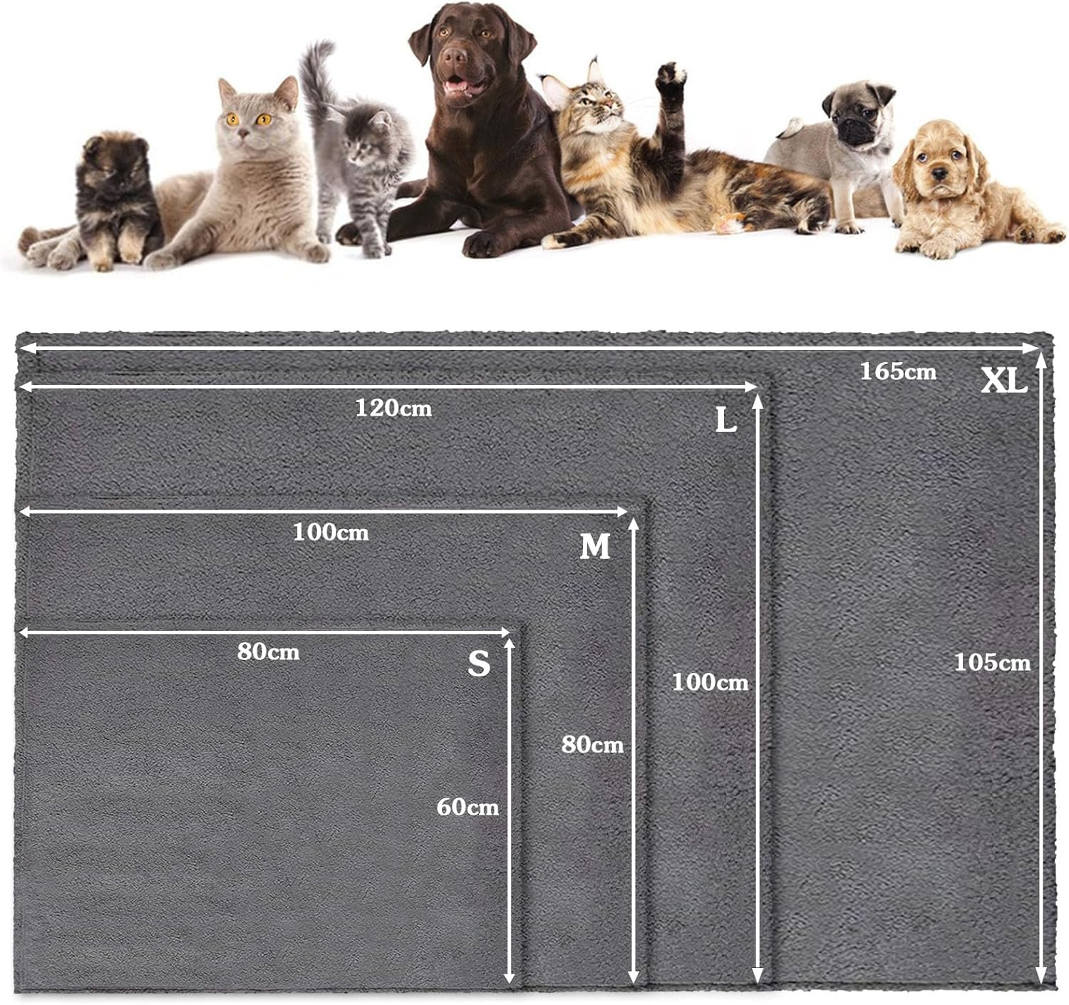 Yanmucy Dog Blanket Washable Fleece Blanket Fluffy Cat Blanket for Indoor Cats Soft Puppy Blankets Dog Blankets Large Washable Pet Blanket for Small Medium Large Dog Sofa Bed Protector (S, Grey) image number 6