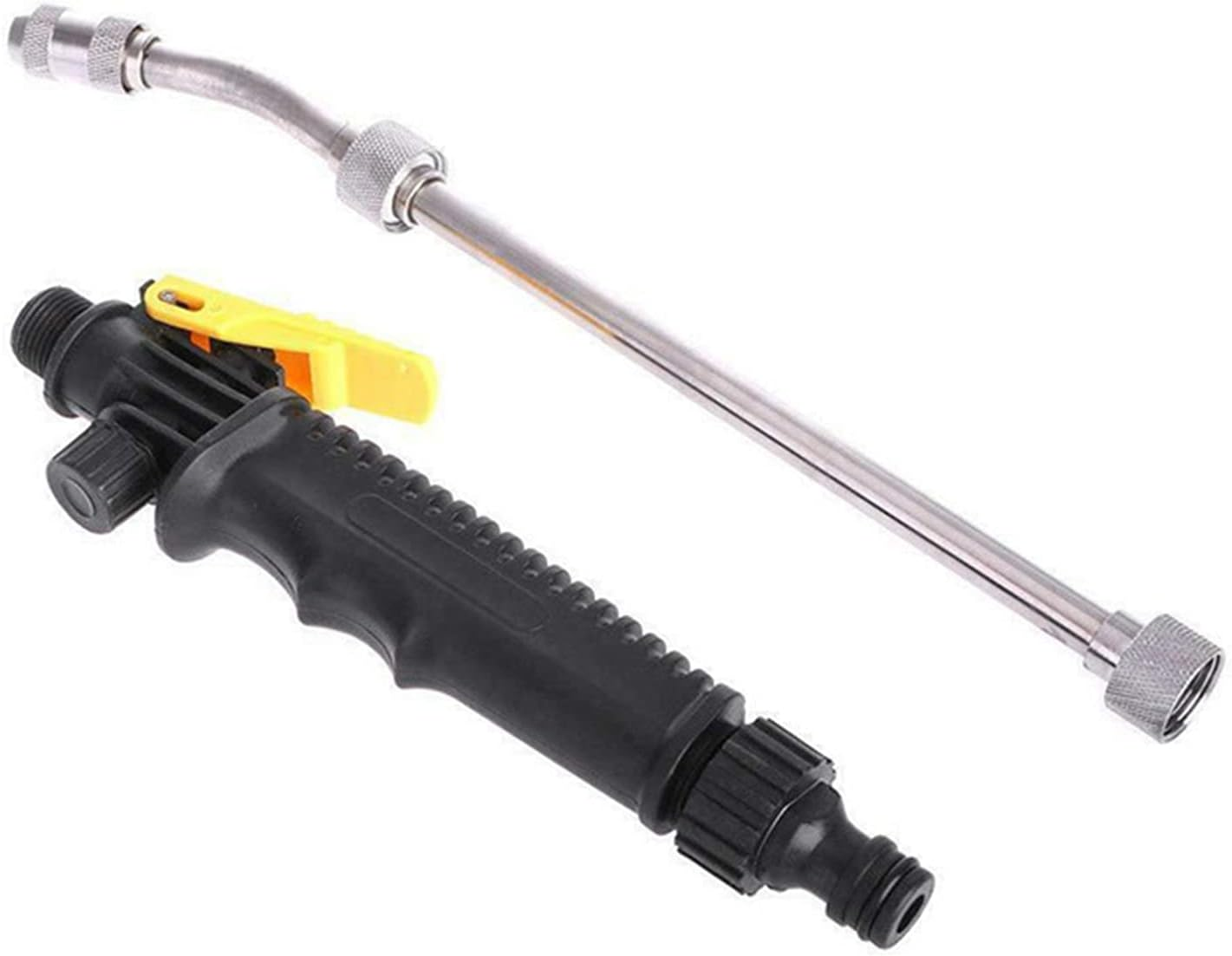 2-In-1 High Pressure Washer Adjustable Nozzles Detachable Hose Fit Standard Hose Car Washing Wand Er Black & Silver image number 6