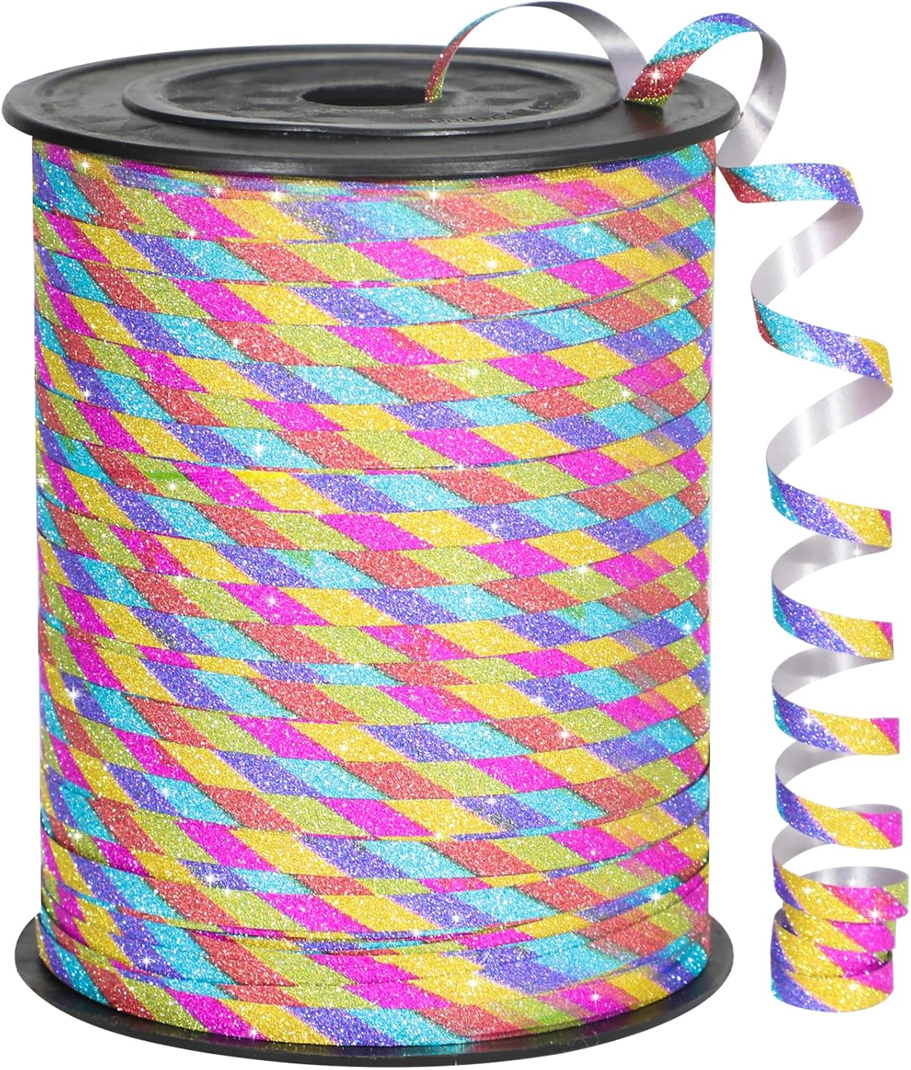 500 Yard Rainbow Ribbon Curling, Balloon Ribbon-Balloon String, Shiny Metallic Curly Roll for Gift Wrapping Ribbon for Wedding, Birthday Decoration, Baby Shower, Christmas