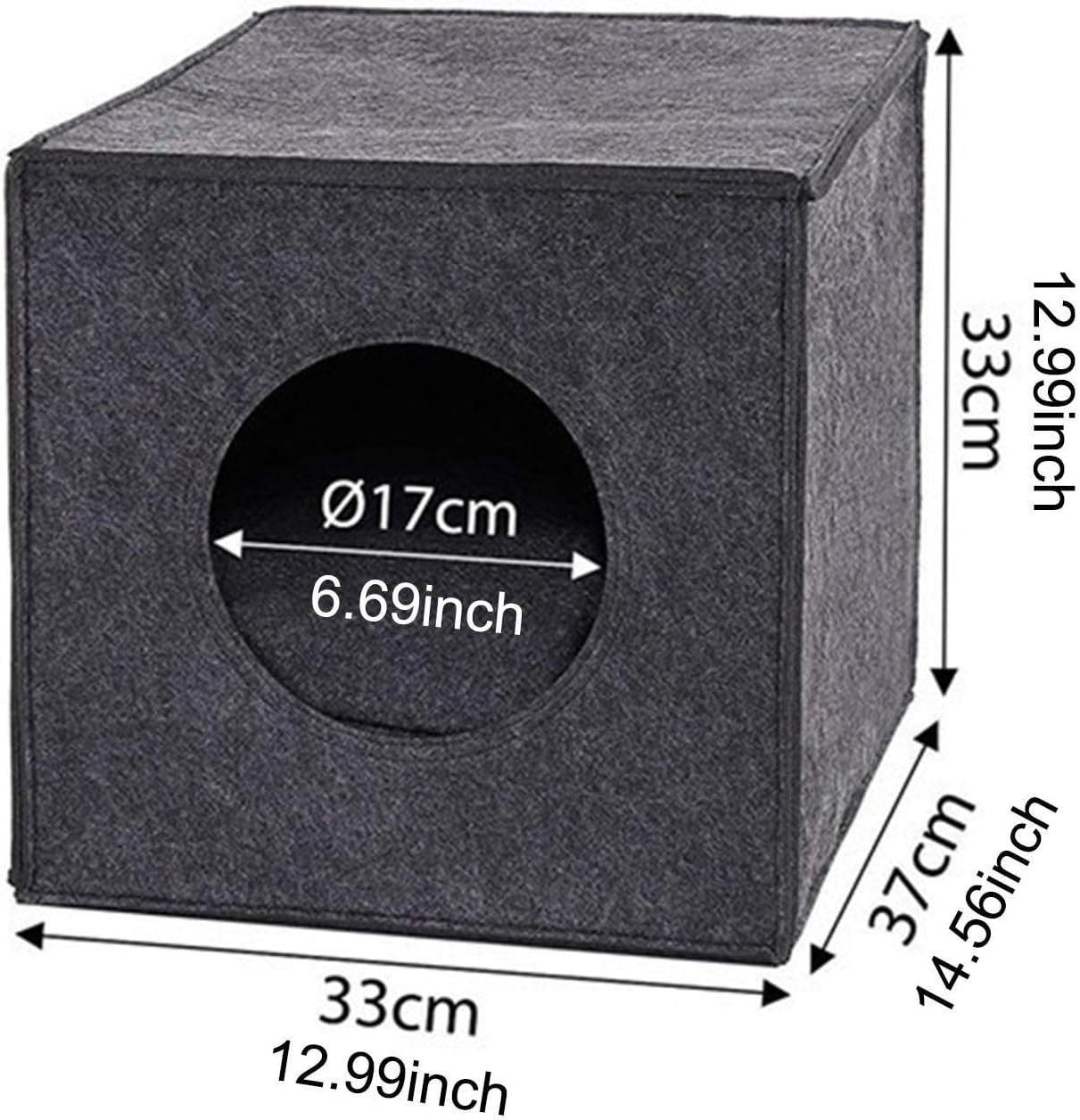 ＡＷＨＡＯ Felt Cave Cat House Cube Bed Cat Hideout for Pomeranian Puppy Kitten Chihuahua, Black - Black image number 5