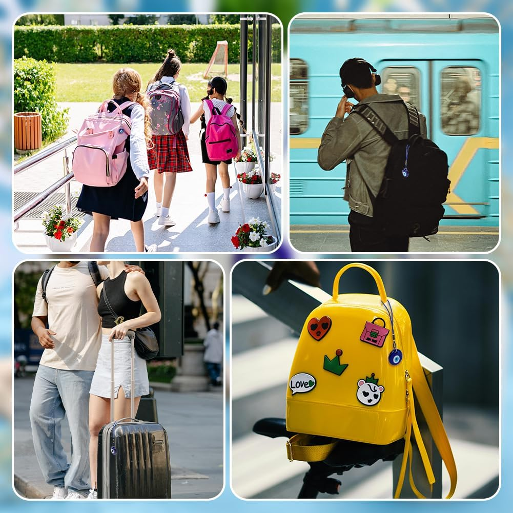 WEBEEDY 4Pcs Blue Evil Eye Glass Hanging Pendant Car Charm Ornament - Turkish Greek Amulet Car Accessories for Good Luck Protection - Wedding Party Christmas Favors Gift image number 6