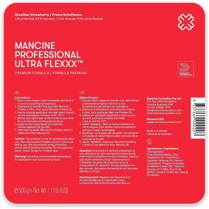 Mancine Hot Wax Ultra Flexxx Strawberry Xxx 500G