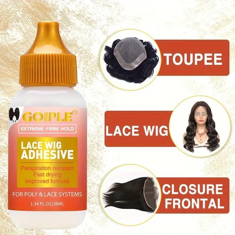 GOIPLE Professional Lace Wig Kit, 38Ml Gentle Solvent, for Toupee and Frontal Systems image number 4