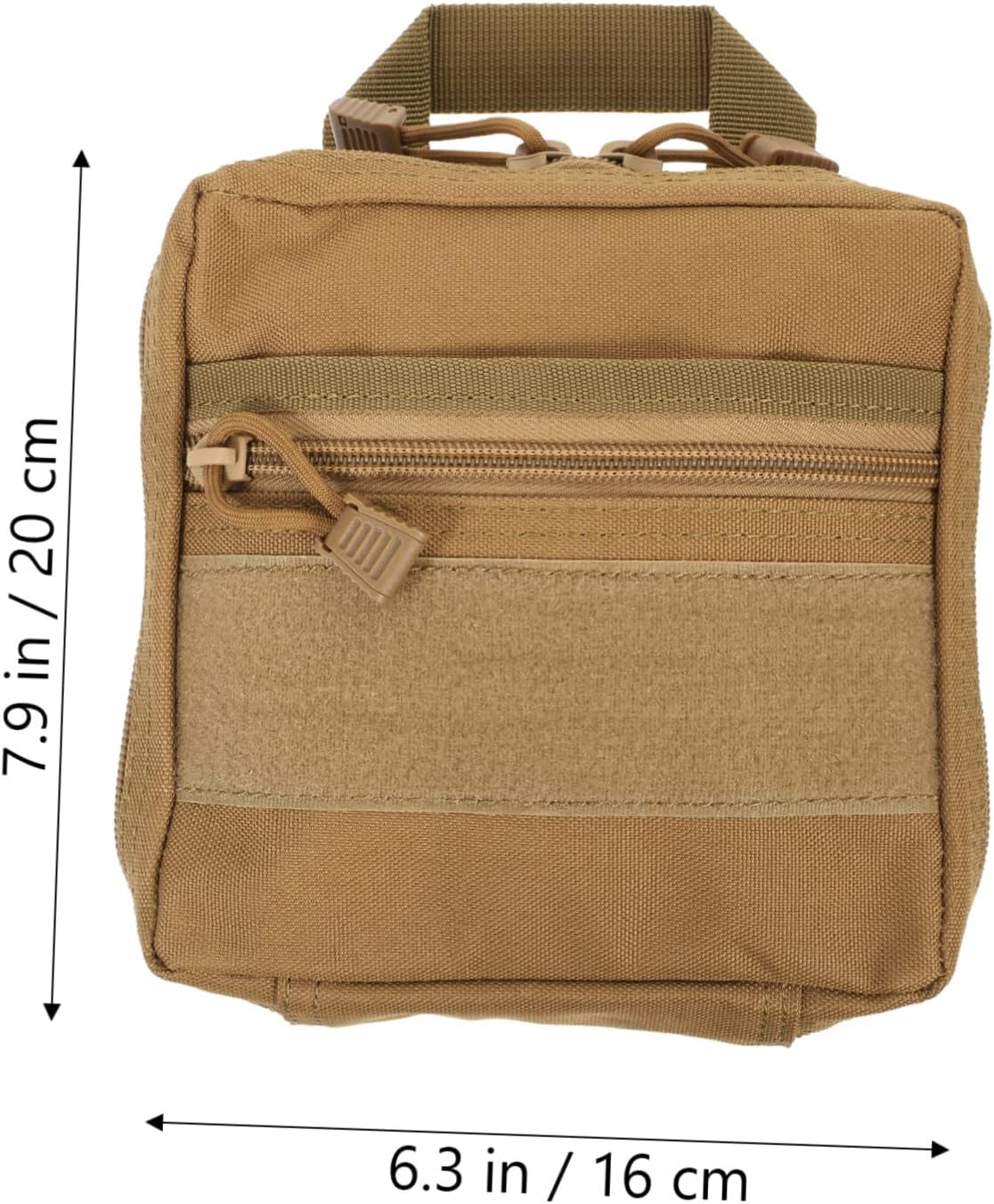 SHINEOFI Pocket Organizer Small Tool Pouch Durable Utility Bag for Travel Hiking Camping and Outdoor Storage Zippered Design for Secure Item Storage Compact and Portable Accessory - Khaki image number 4