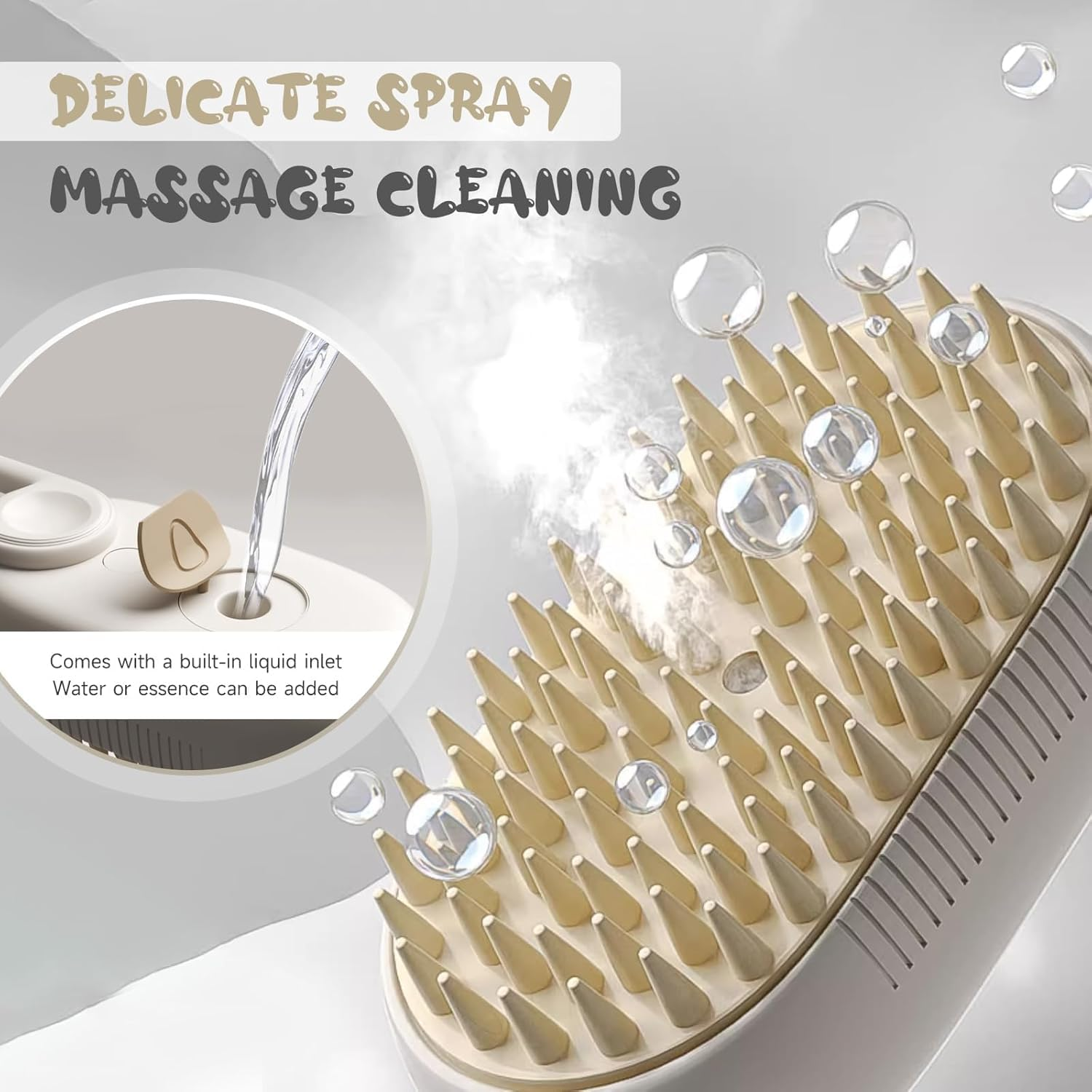 Steam Cat Brush Dog Brush, Detachable 3 in 1 Cat Steam Brush, Pet Grooming Brush with 360 Rotating Handle Easy Combing, Pet Brush to Hair Removal, Steam Cleaning, and Gentle Massage image number 4