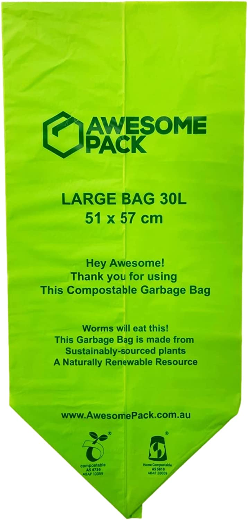 Compostable Bin Liners 30L Kitchen Garbage Bags Biodegradable [51X57Cm]