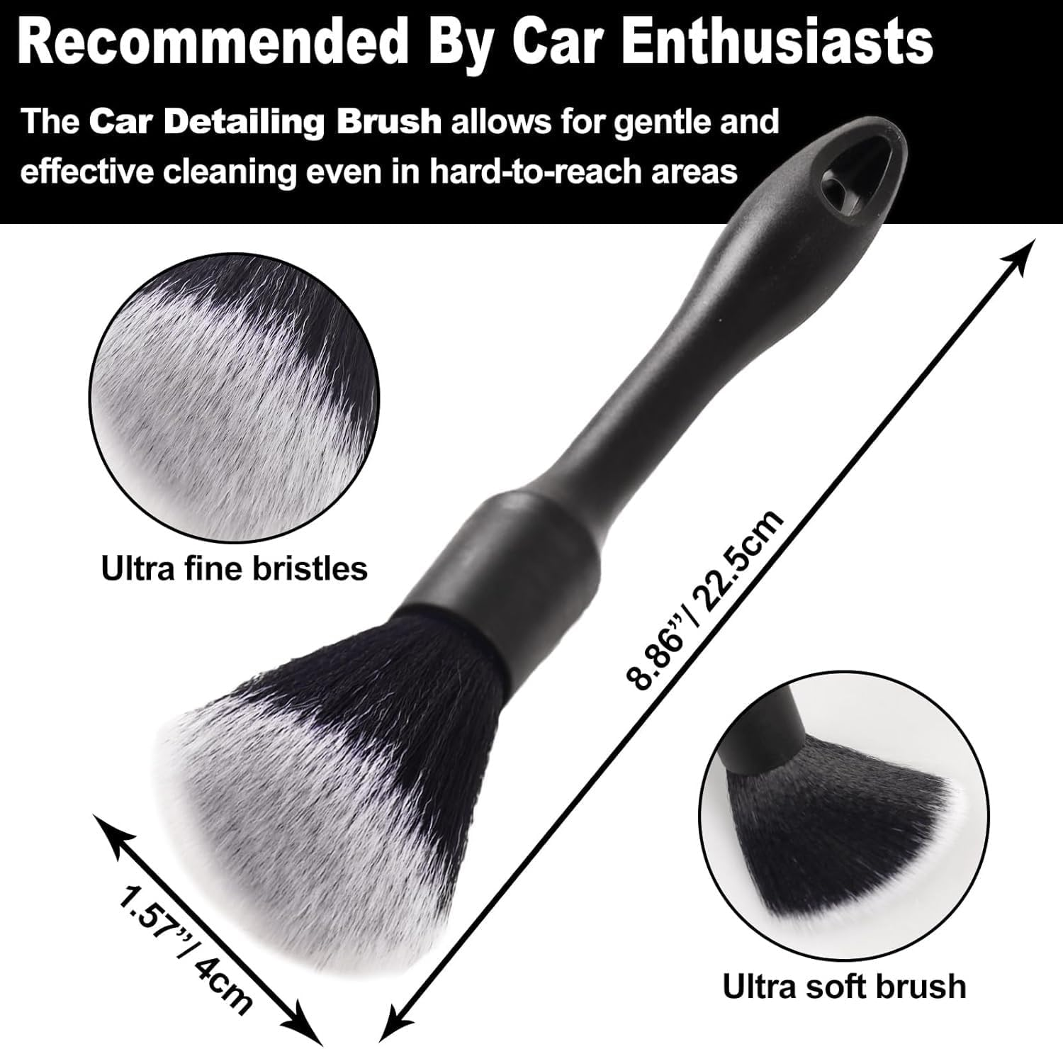 6Pack Professional Wheel & Tire Cleaning Kit Scratch-Free Soft-Bristled Brushes, 360&deg; Bendable Design for Rims/Detailing, Includes Microfiber Pads & Double-Ended Detailing Brush ﻿ image number 6