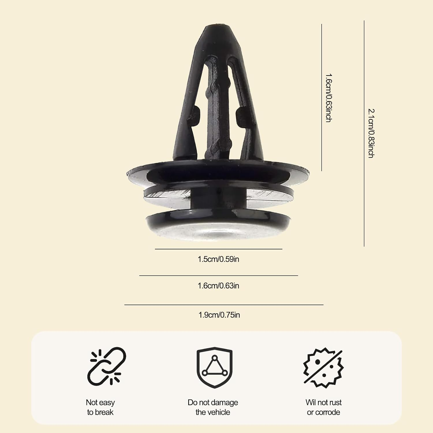 10 PCS Car Retainer Clips Set Tailgate Handle Rod Clip for MG ZS MG3 Universal Rear Boot Load Cover & Parcel Shelf String Cord Retainers Durable Auto Replacement Accessories (Black) image number 3