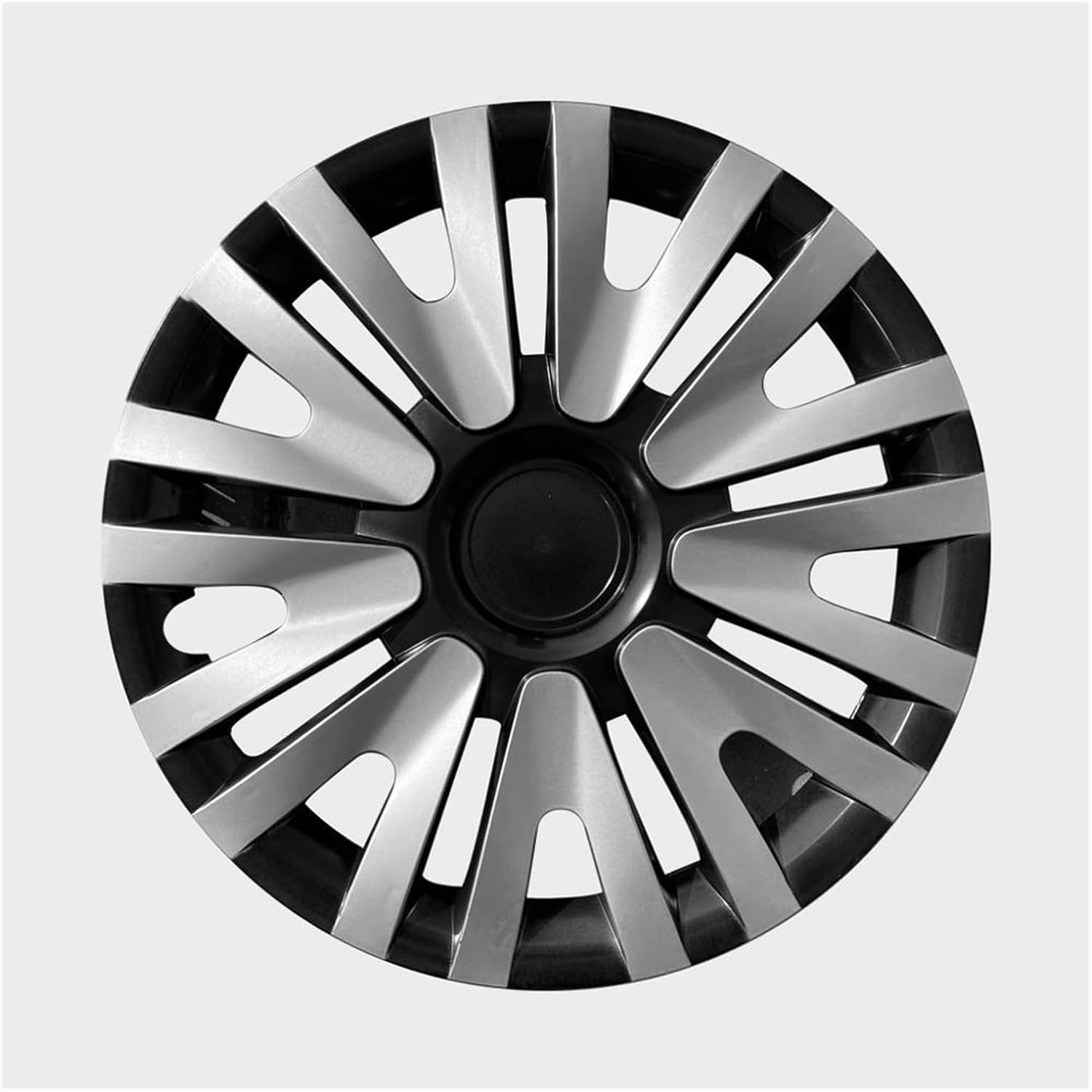 ZUXIM 4Pcs Set 15 "Inch Hubcaps Wheel Rim Cover Glossy Black with Gray Insert Alloy Wheel Center Cap