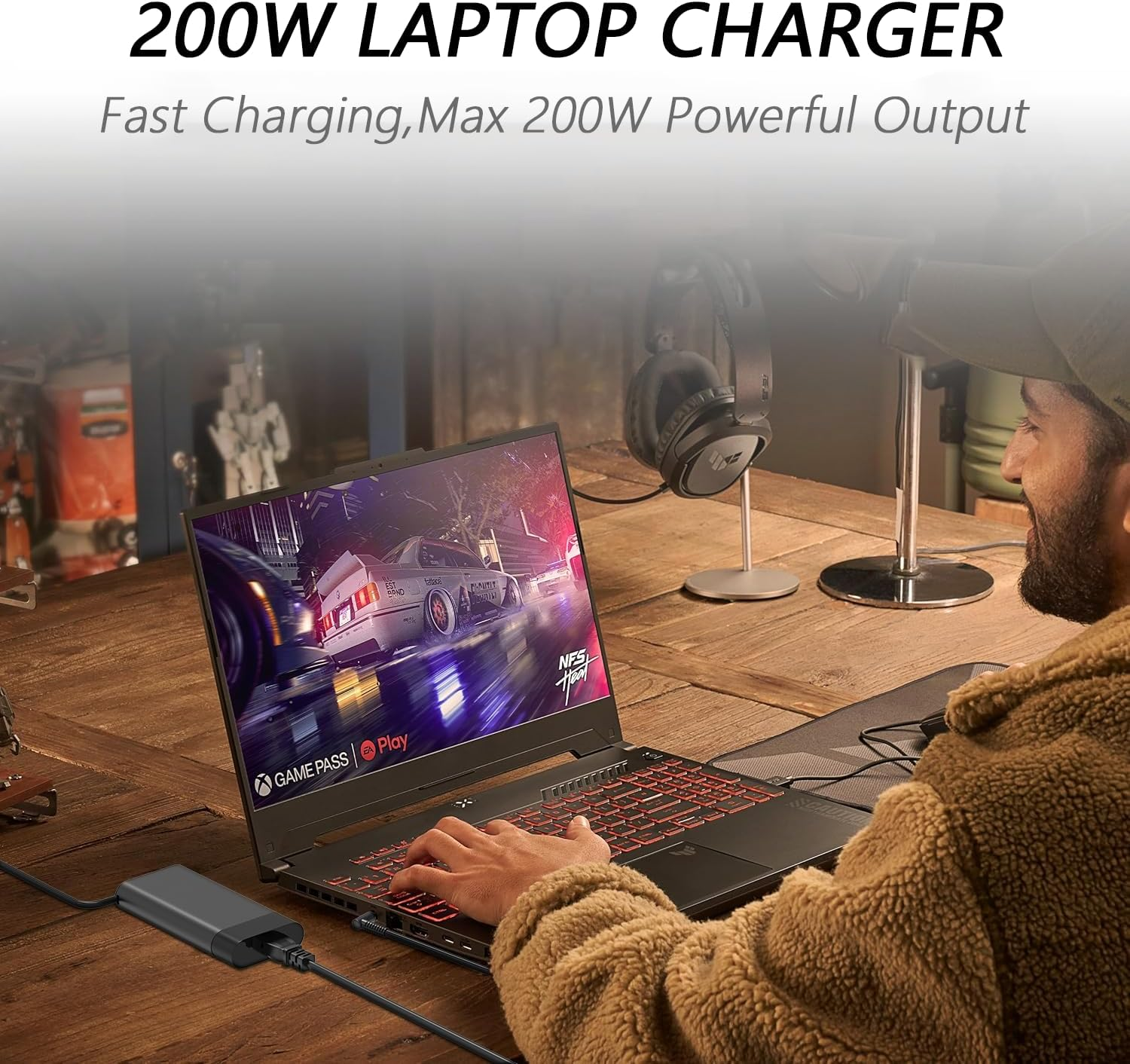 200W AC Adapter Compatible with HP Victus Gaming 15 16 Dock G5 Omen Gaming 15 17 Pavilion 15 17 Zbook G3 G4 G5 G6 G7 G8 15 15T 17 17T Fury Studio Envy TPN-CA03 TPN-DA10 ADP-200HB B Power Supply Cord image number 3